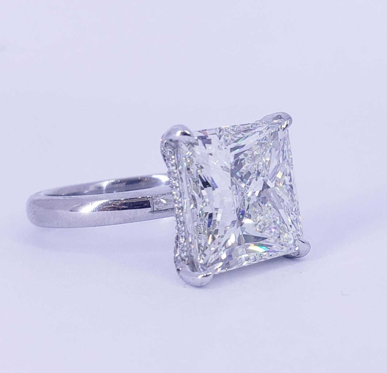 Princess Cut David Rosenberg 10.89 Carat Princess Shape GIA Diamond Engagement Wedding Ring 