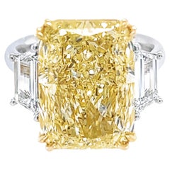 David Rosenberg 11.04ct Radiant Fancy Yellow VS1 GIA Diamond Engagement