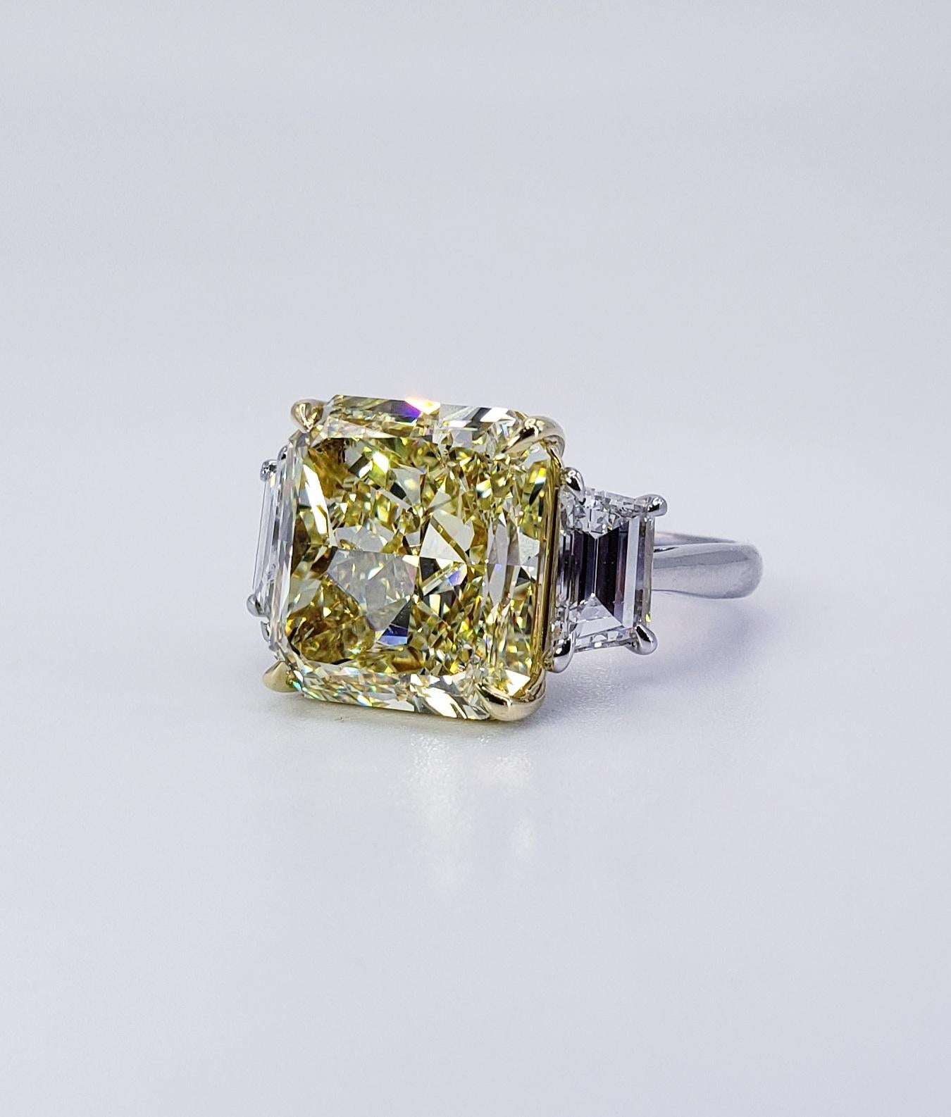 David Rosenberg 11.25 ct Radiant Fancy Yellow VS2 GIA Diamond Engagement Ring 6