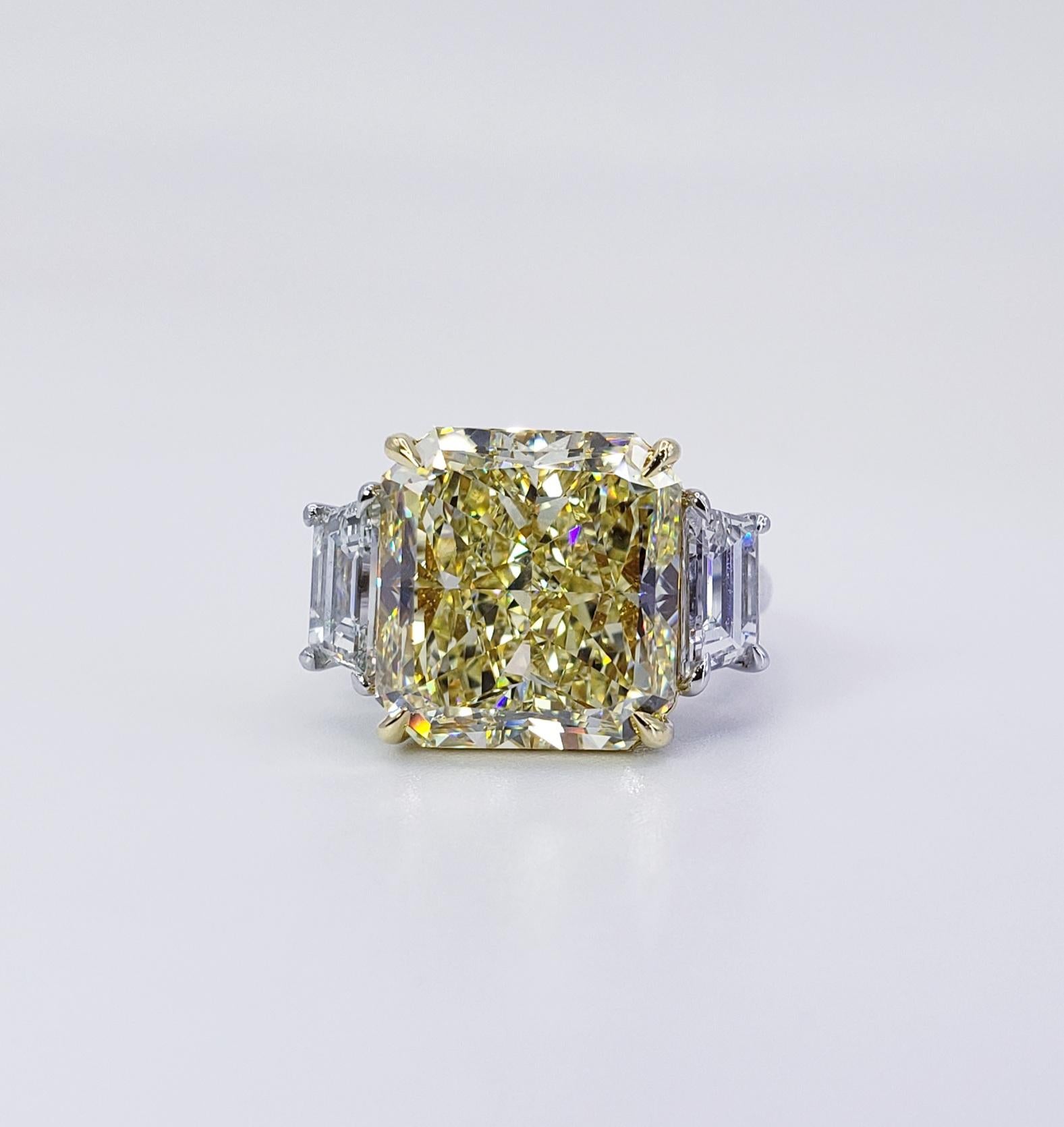 David Rosenberg 11.25 ct Radiant Fancy Yellow VS2 GIA Diamond Engagement Ring 7