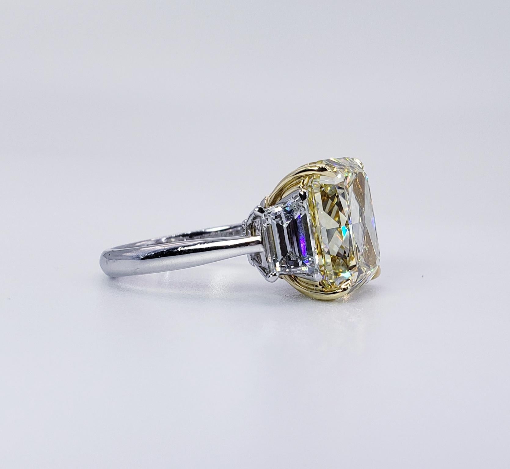 David Rosenberg 11.25 ct Radiant Fancy Yellow VS2 GIA Diamond Engagement Ring 2