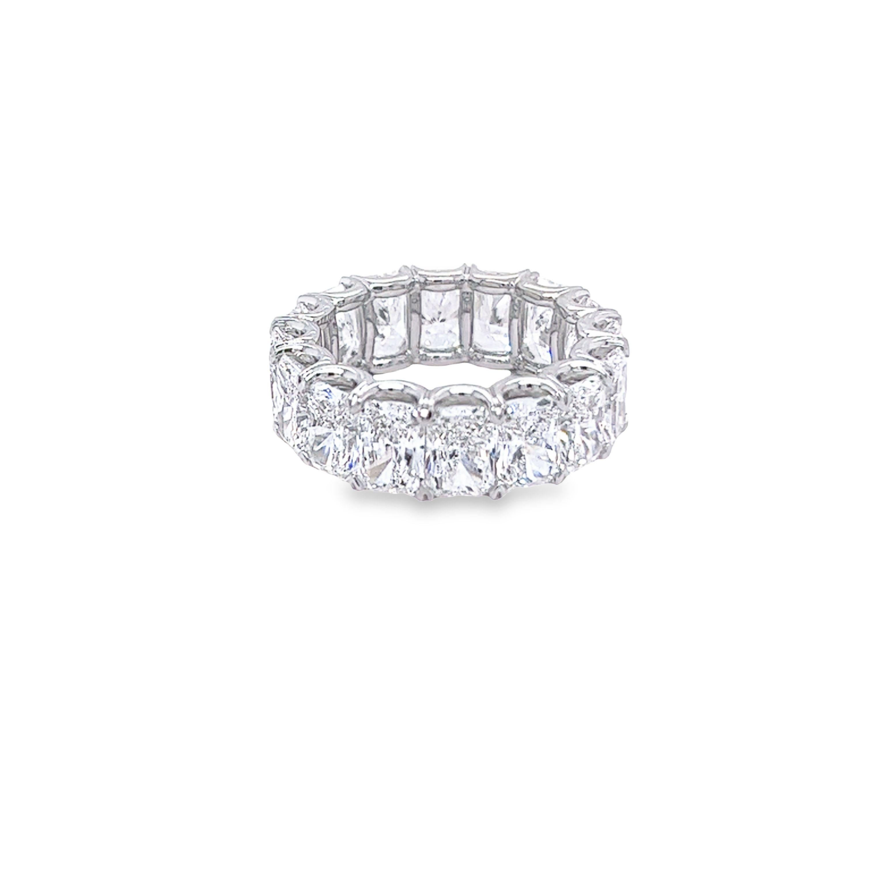 David Rosenberg 11.31 Total Carats Radiant Cut GIA Diamond Eternity Wedding Band In New Condition For Sale In Boca Raton, FL