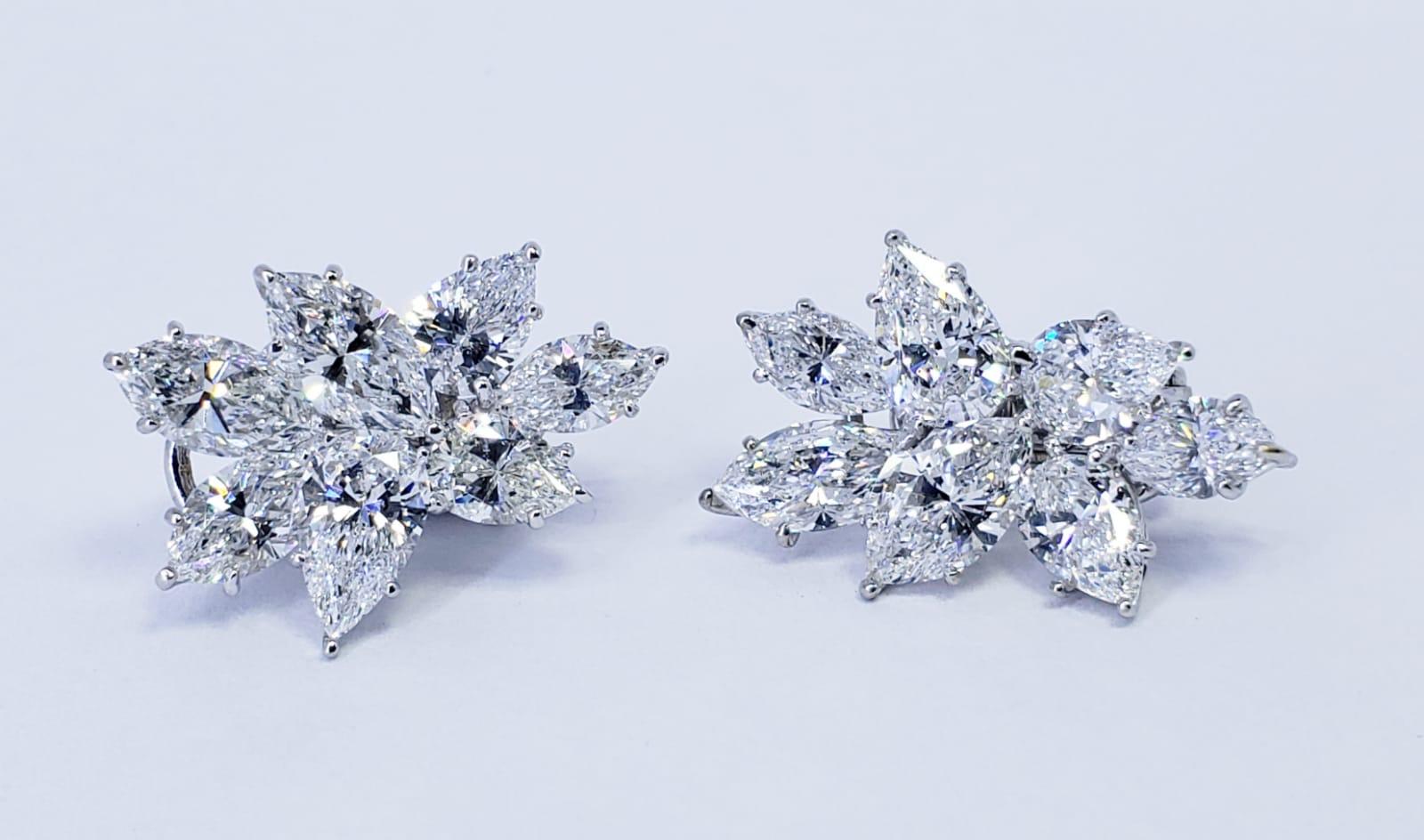 cluster earrings diamond