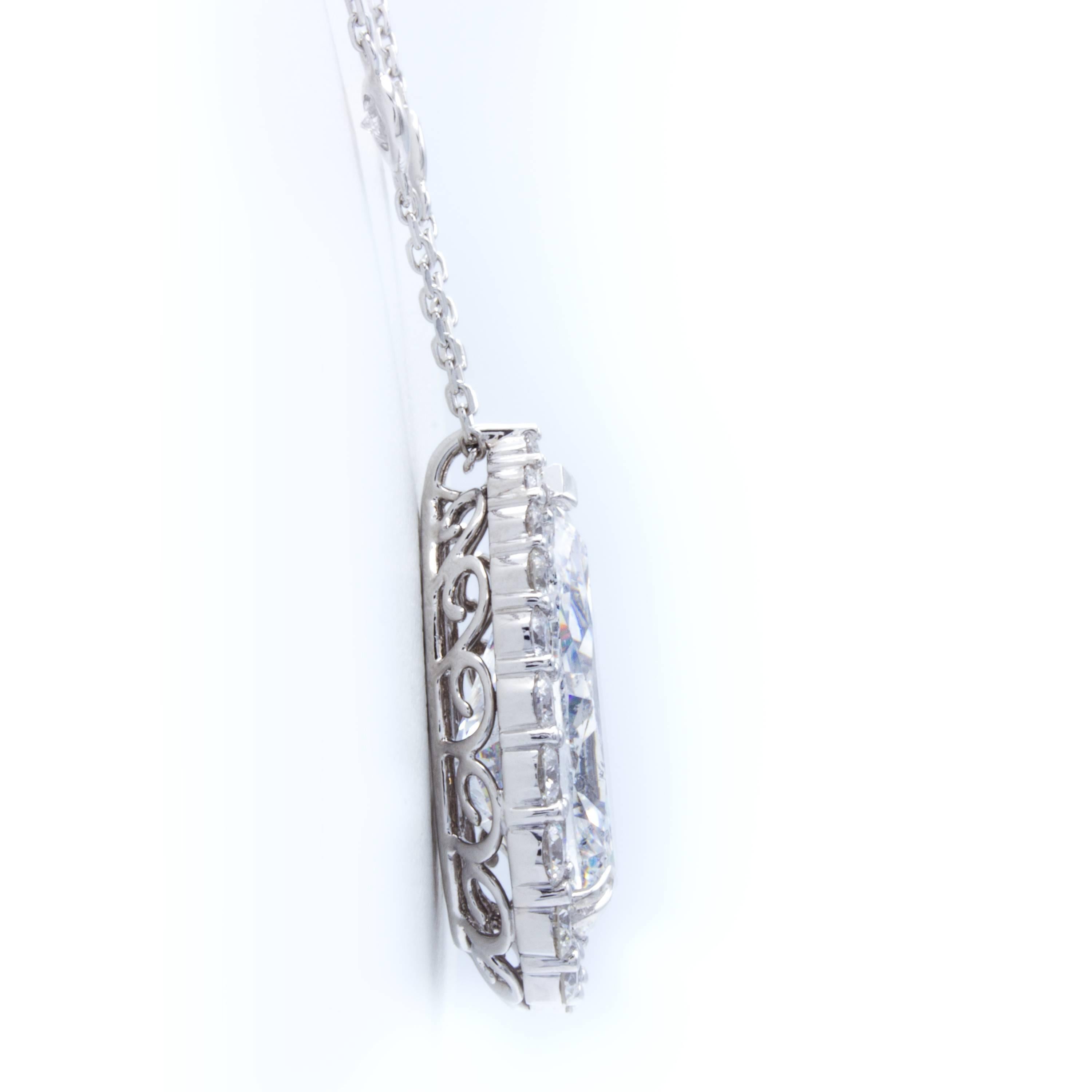 David Rosenberg 12 Carat Pear Shape D/I1 GIA Certified Diamond Pendant Necklace In New Condition In Boca Raton, FL