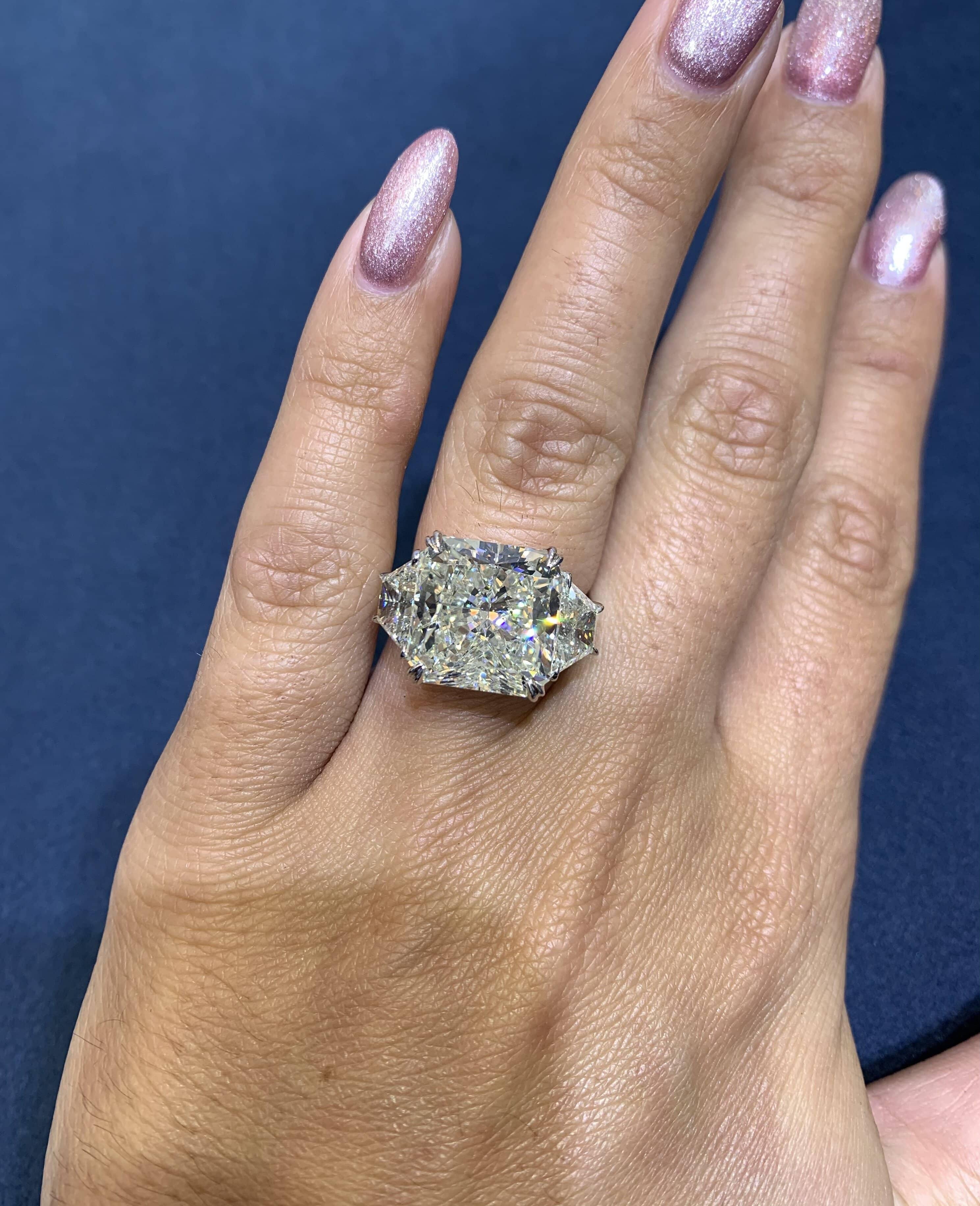 Women's David Rosenberg 12.01 Carat Radiant J/VS2 GIA Diamond Engagement Ring