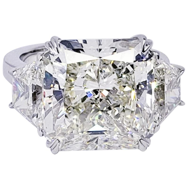 David Rosenberg 12.01 Carat Radiant J/VS2 GIA Diamond Engagement Ring