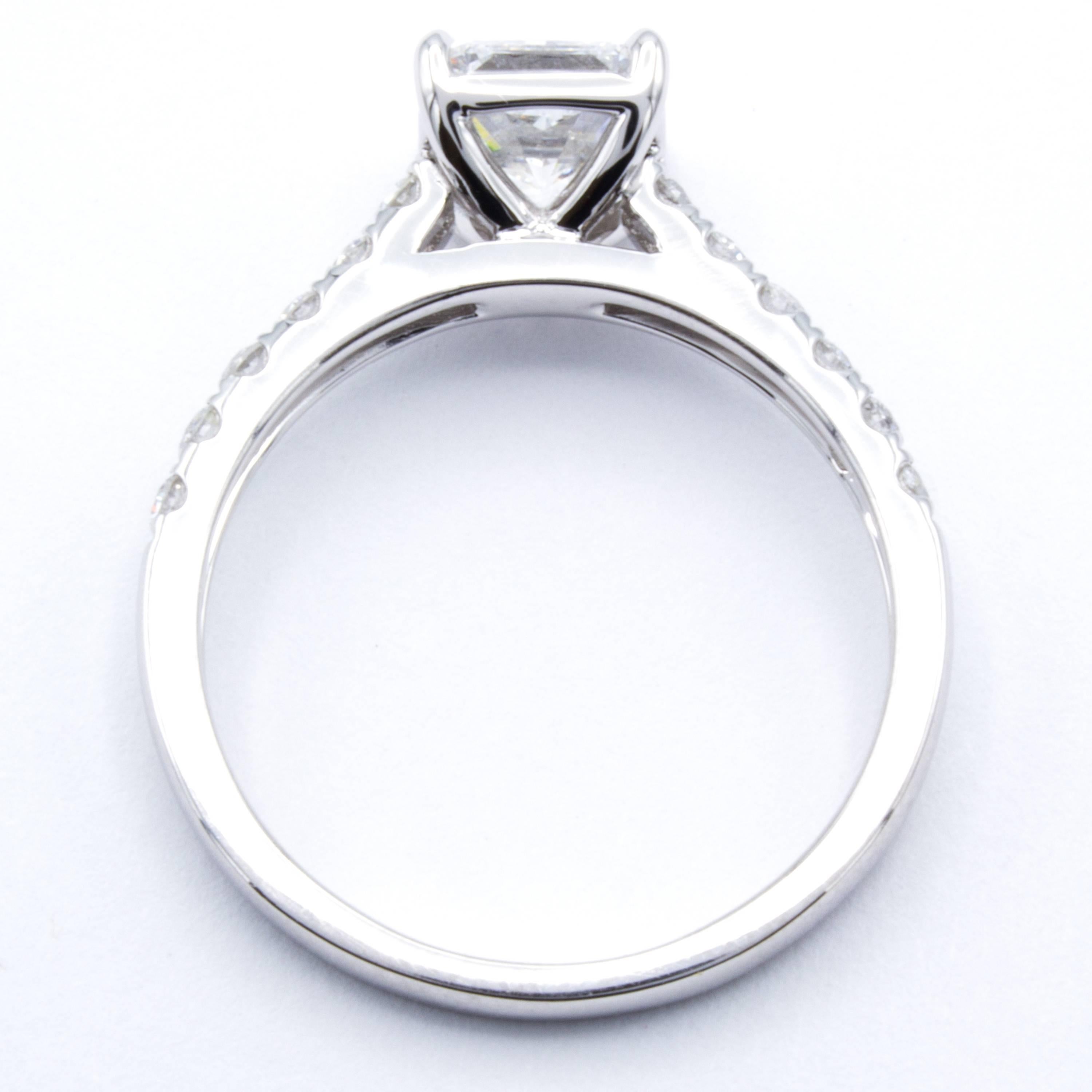 David Rosenberg 1.21 Carat Radiant E/SI2 GIA 18KW Gold Engagement Diamond Ring  2