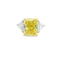 David Rosenberg 12.15ct Radiant Fancy Intense Yellow VS1 GIA Diamond Engagement