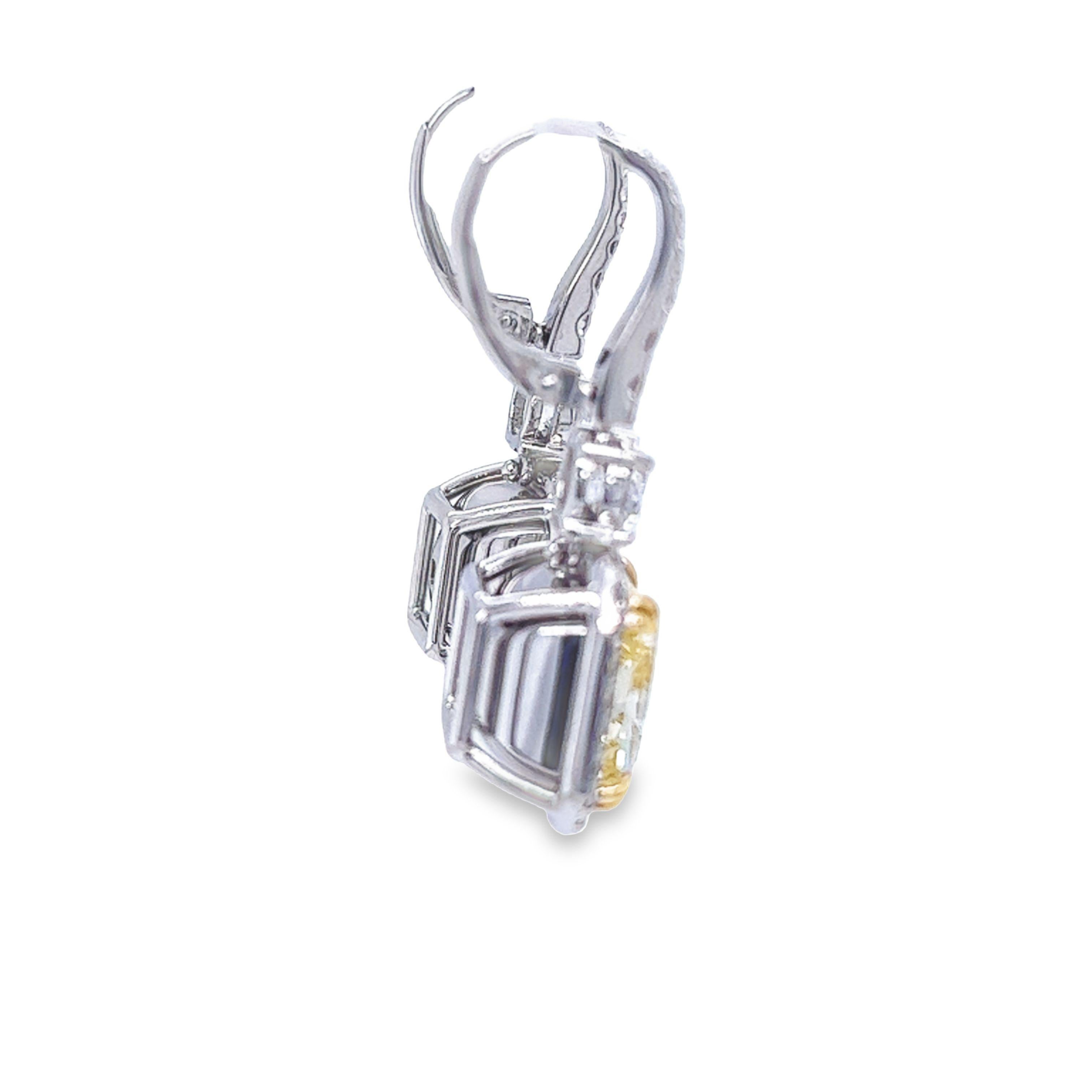 David Rosenberg 12,21 Karat Ausgefallene gelbe GIA-Diamant-Tropfen-Ohrringe mit Strahlenschliff im Angebot 1