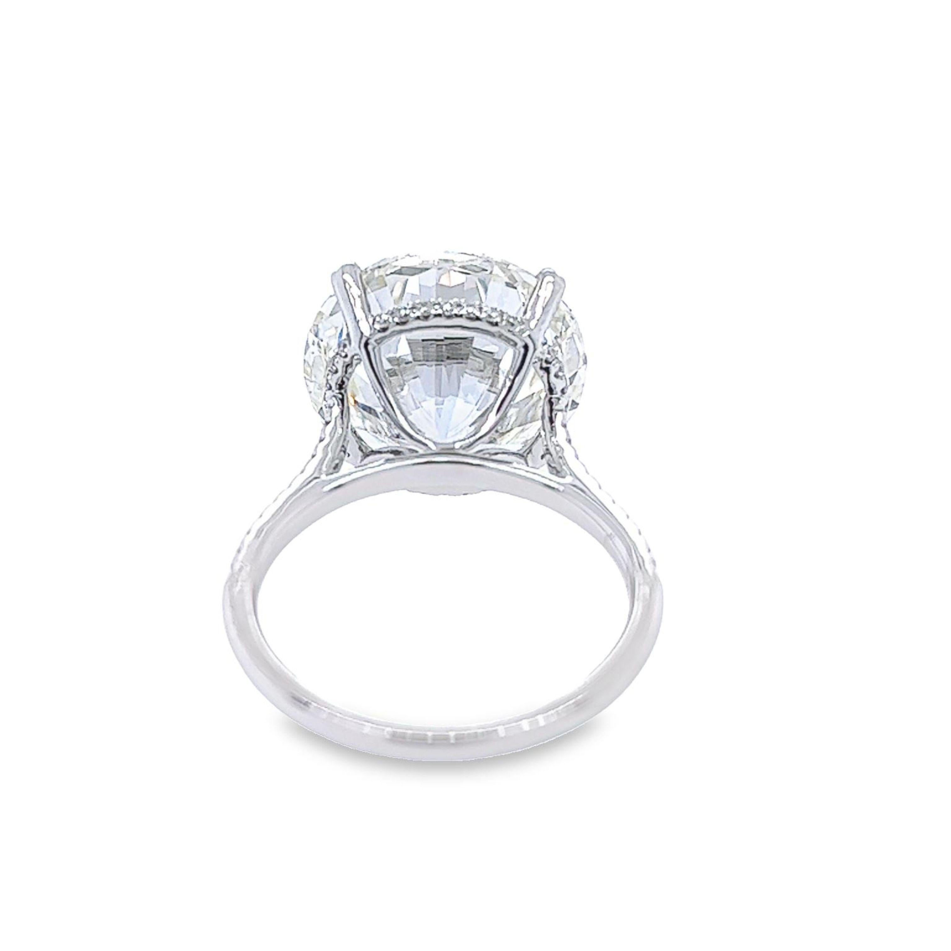 Round Cut David Rosenberg 12.73 Carat Round Brilliant GIA Diamond Engagement Ring For Sale