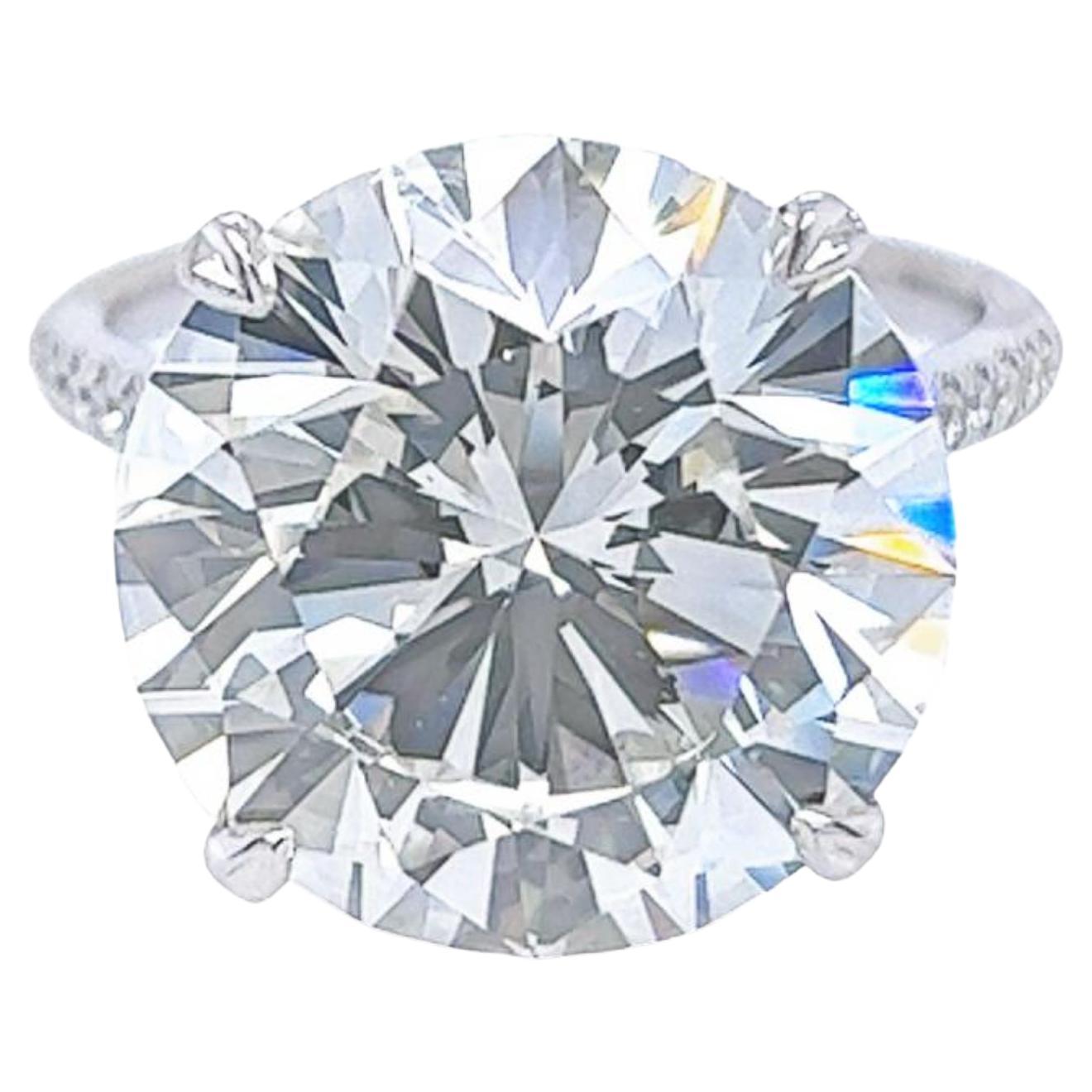 David Rosenberg 12.73 Carat Round Brilliant GIA Diamond Engagement Ring For Sale