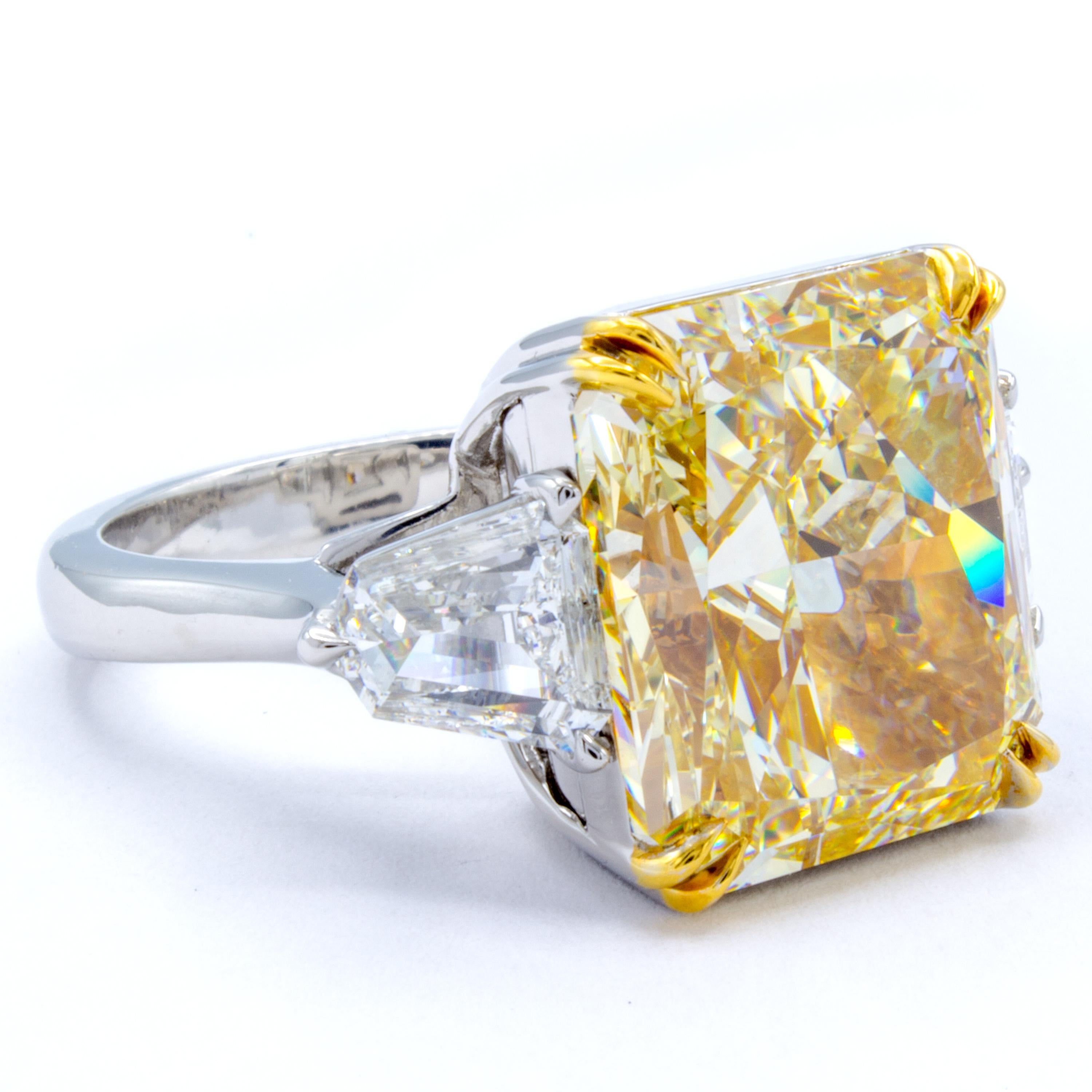 David Rosenberg 13.03 Carat Radiant Light Yellow VS2 GIA Diamond Ring 1