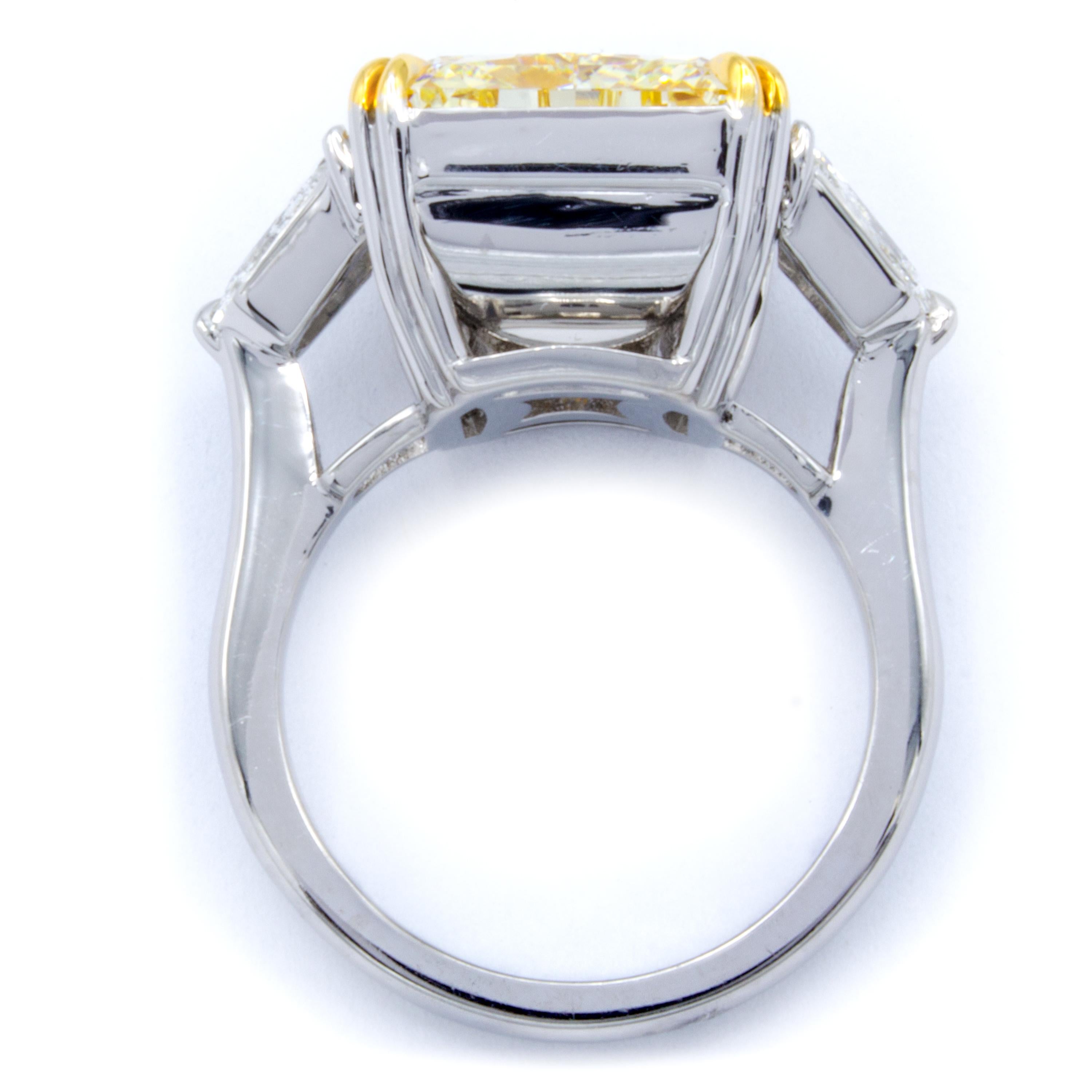 David Rosenberg 13.03 Carat Radiant Light Yellow VS2 GIA Diamond Ring 2