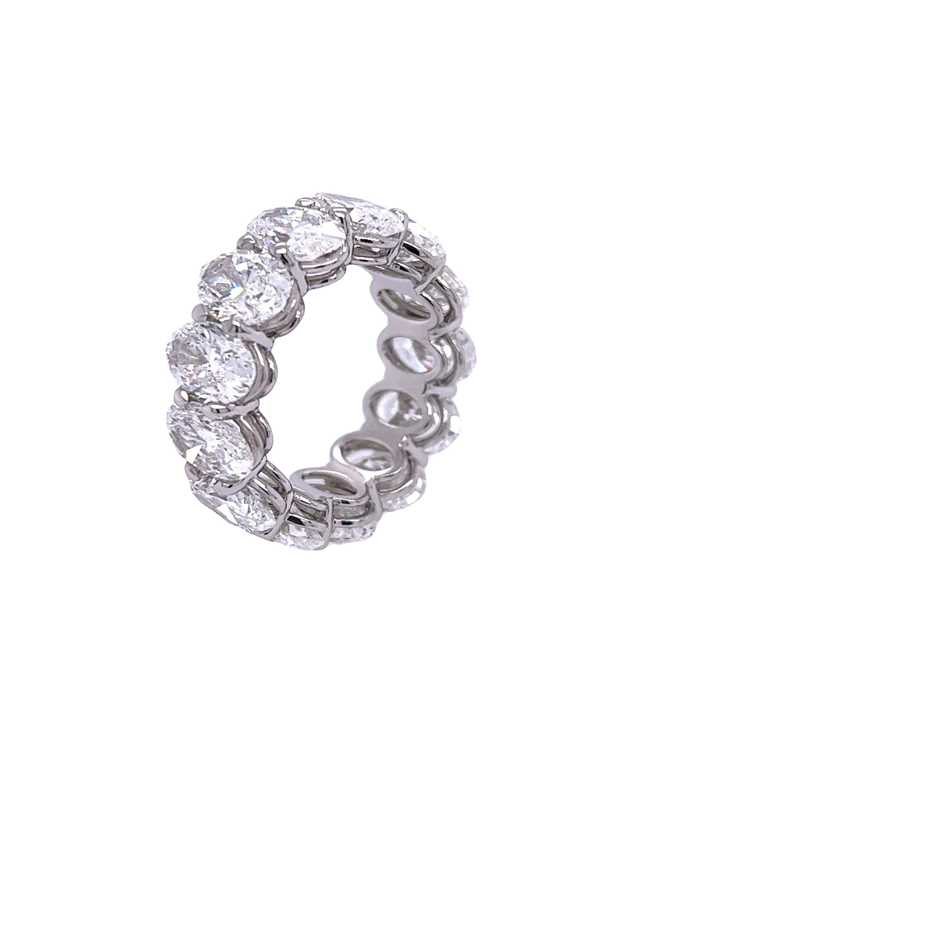 David Rosenberg 14,09 Gesamtkarat Ovalform GIA Diamant Ewigkeits-Ehering im Angebot 5