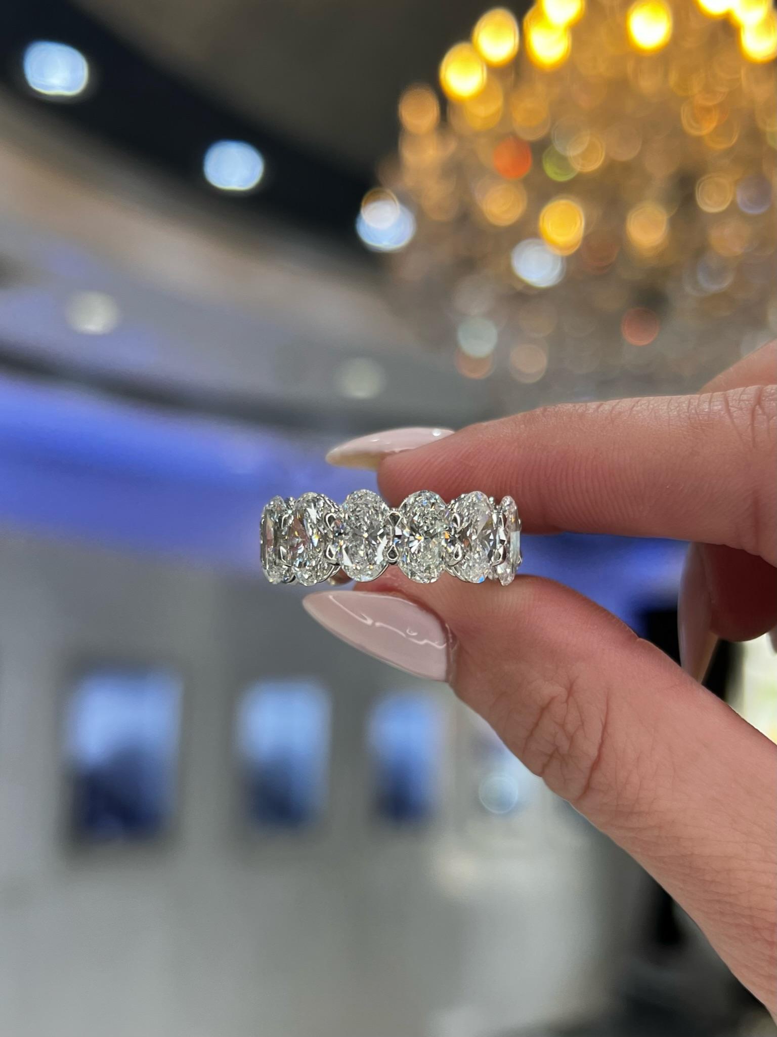 David Rosenberg 14,09 Gesamtkarat Ovalform GIA Diamant Ewigkeits-Ehering im Angebot 12