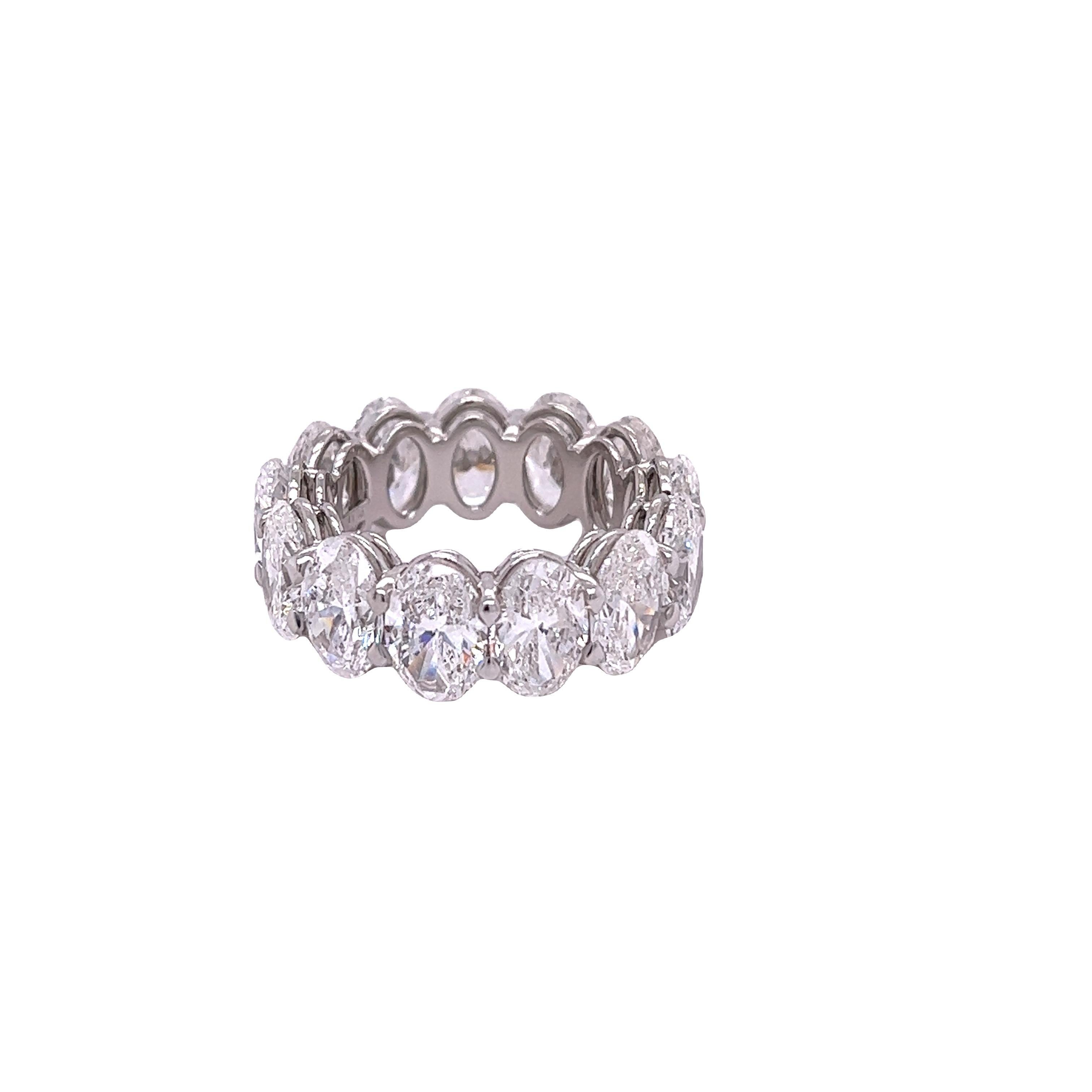 David Rosenberg 13.09 Total Carats Oval Shape GIA Diamond Eternity Wedding Band In New Condition For Sale In Boca Raton, FL