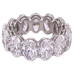David Rosenberg 14,09 Gesamtkarat Ovalform GIA Diamant Ewigkeits-Ehering