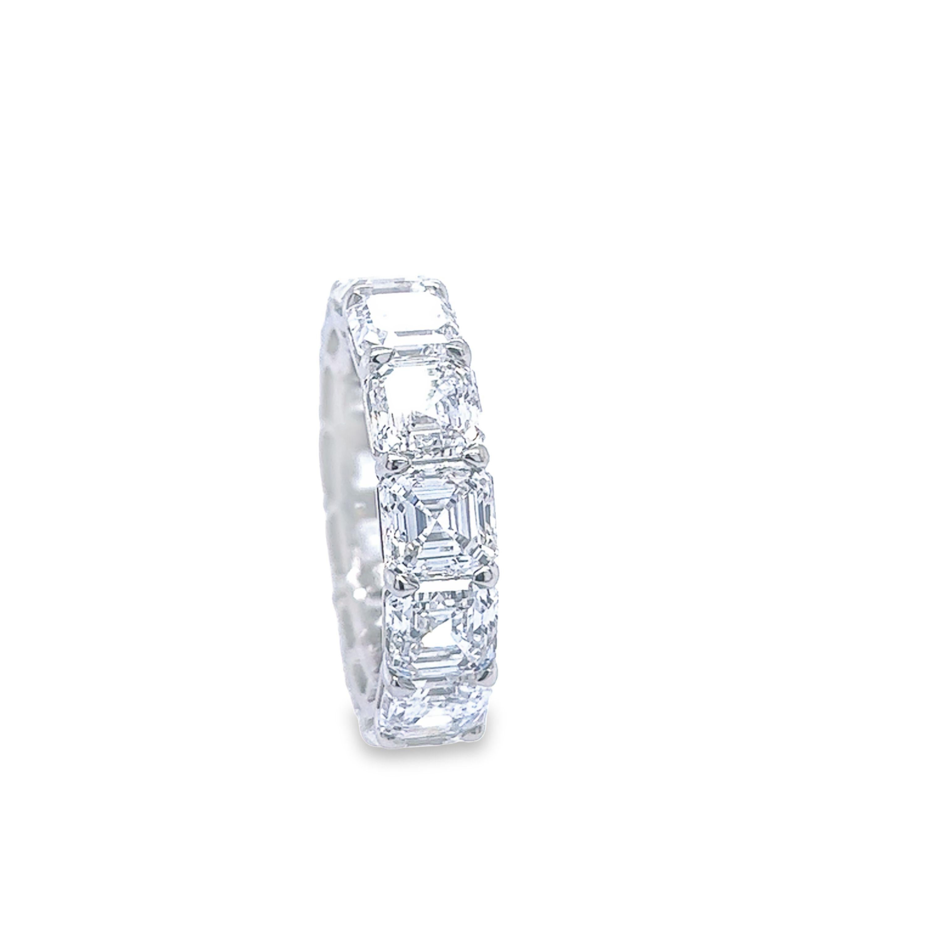 David Rosenberg Eternity-Ehering mit 13,16 Karat Diamant im Asscher-Schliff (Moderne) im Angebot
