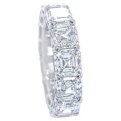 David Rosenberg 13.16 Total Carats Asscher Cut GIA Diamond Eternity Wedding Band