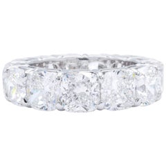 David Rosenberg 13.25 Total Carat GIA Cushion Eternity Diamond Wedding Band