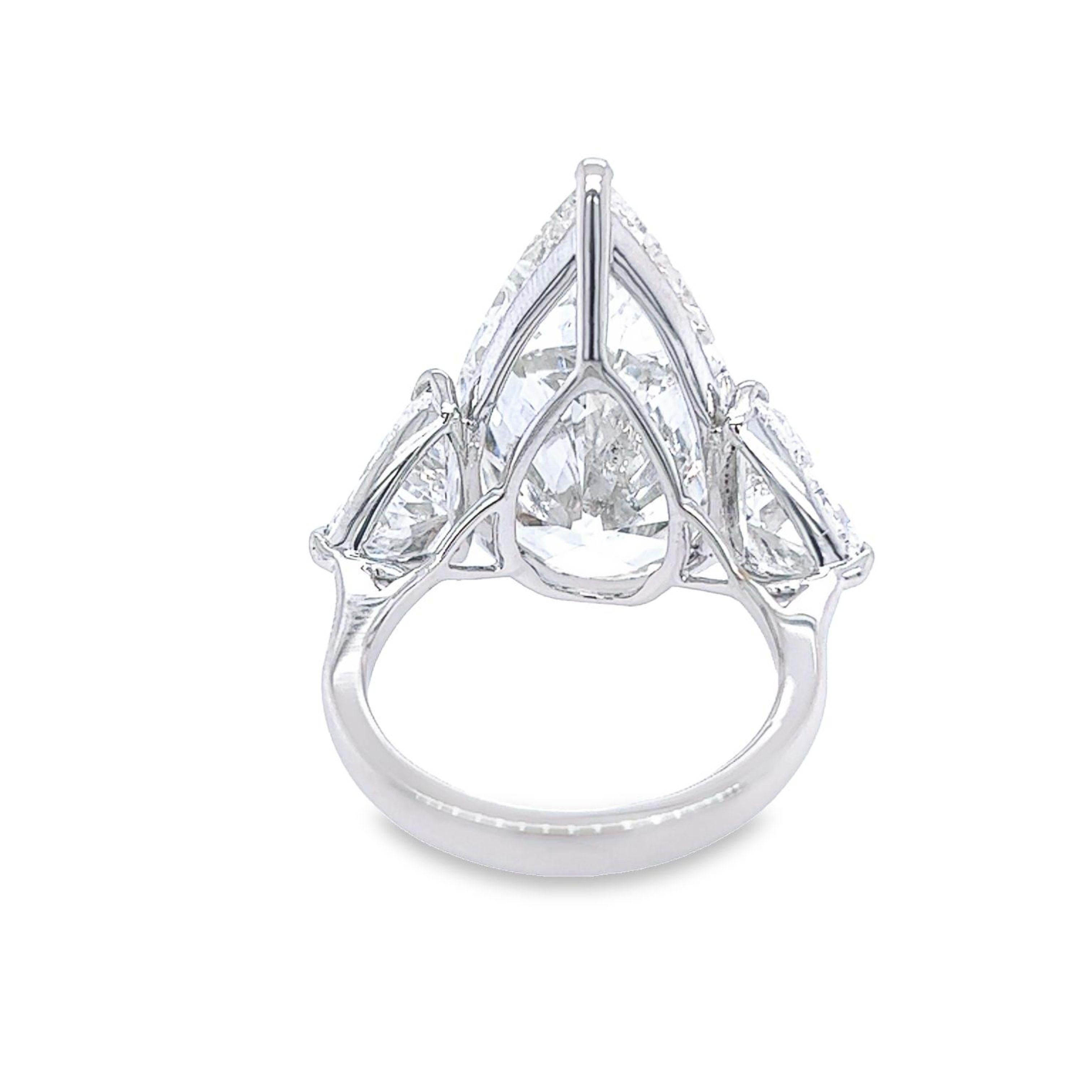 pear shaped natural diamond ring
