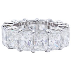 David Rosenberg 14 Carat Radiant Cut Platinum GIA Eternity Diamond Wedding Band