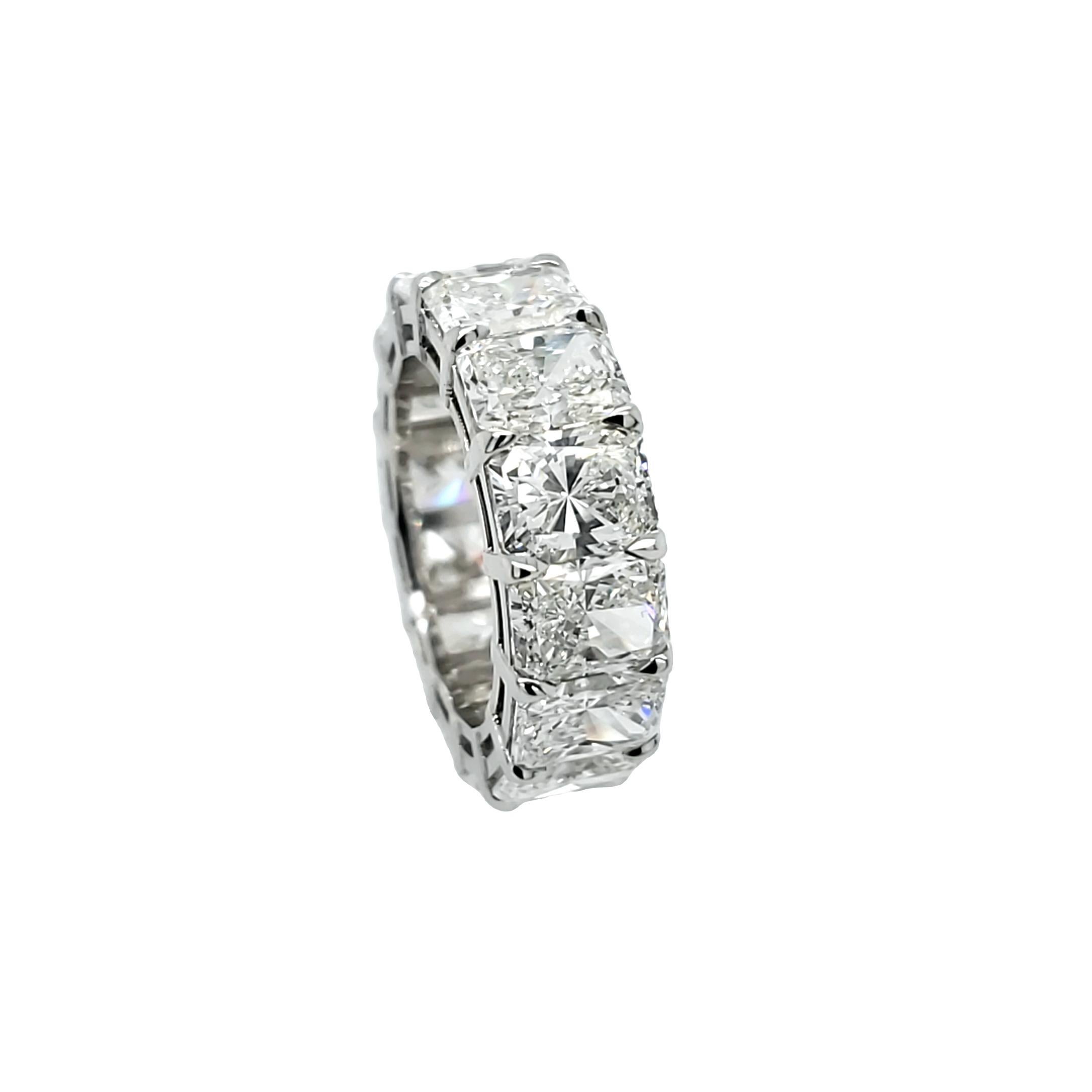 Taille radiant David Rosenberg Alliance d'éternité en diamants taille radiant de 14.17 carats au total, certifiés GIA en vente