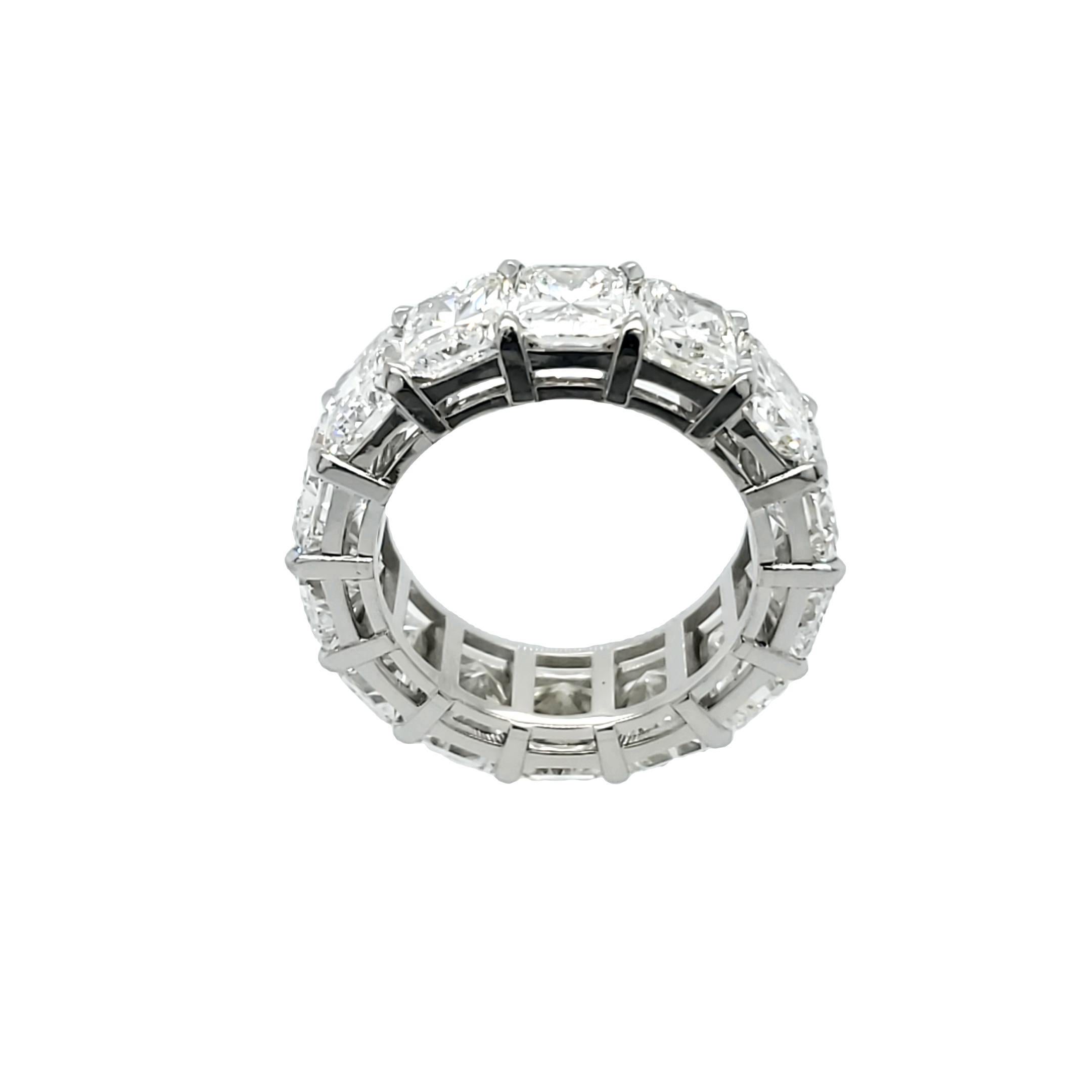 David Rosenberg Alliance d'éternité en diamants taille radiant de 14.17 carats au total, certifiés GIA Pour femmes en vente
