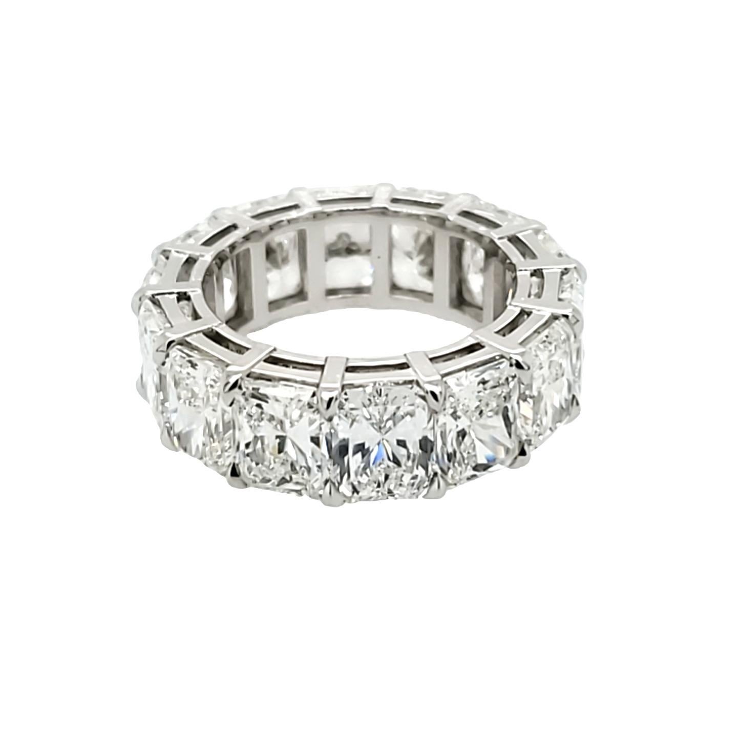 David Rosenberg 14.17 Gesamtkarat Strahlenschliff GIA Diamant Eternity-Ehering im Angebot 3