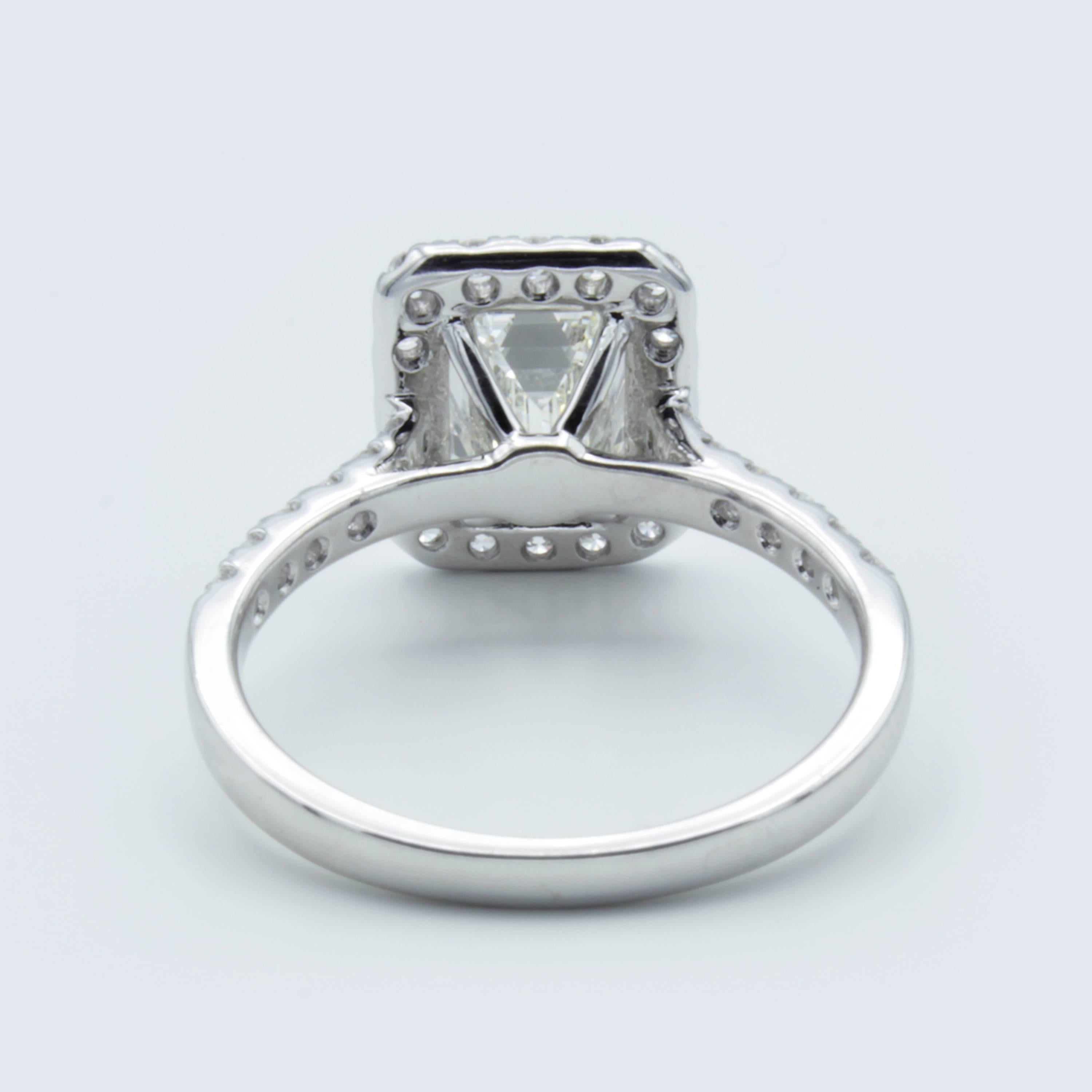 Emerald Cut David Rosenberg 1.51 Carat GIA Emerald 18K White Gold Diamond Engagement Ring