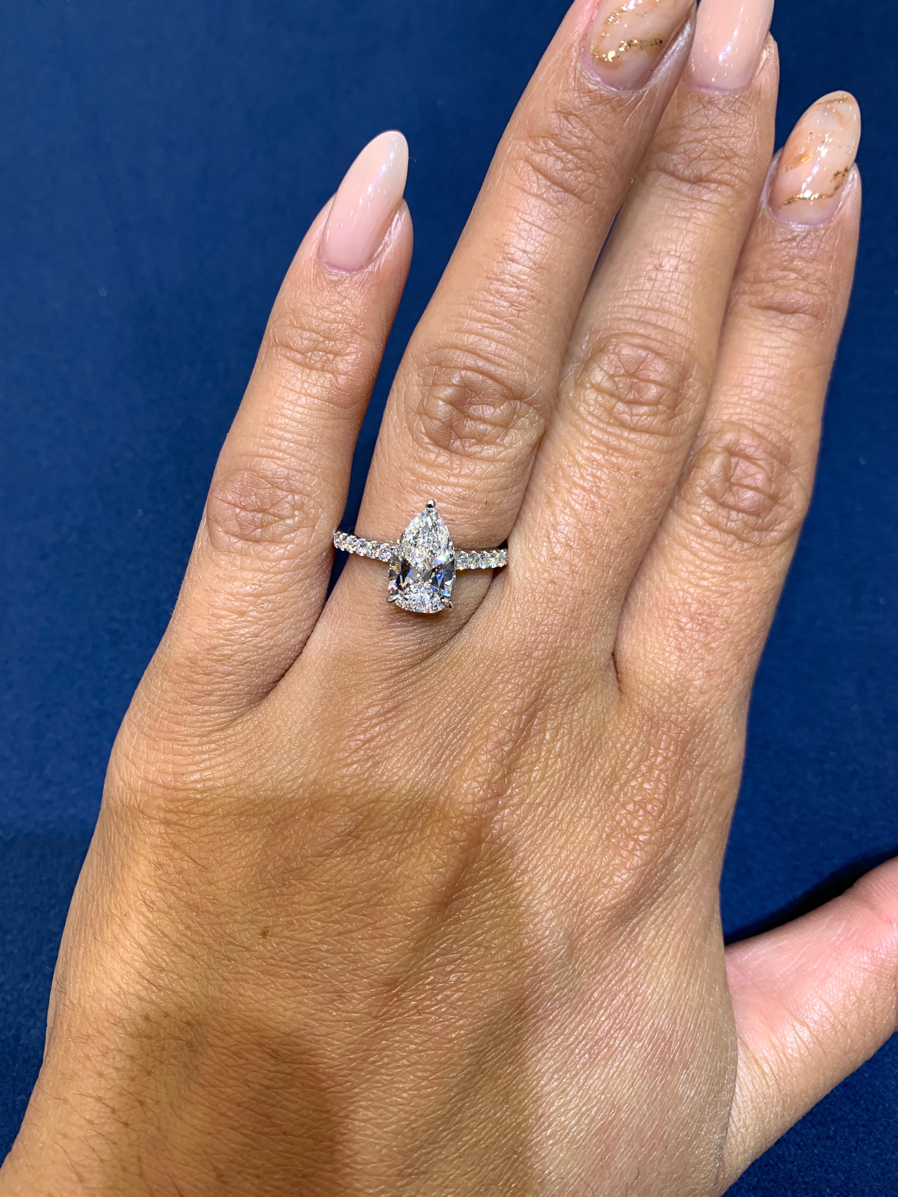David Rosenberg 1.53 Carat Pear Shape D/VS2 GIA Diamond Engagement Wedding Ring 4