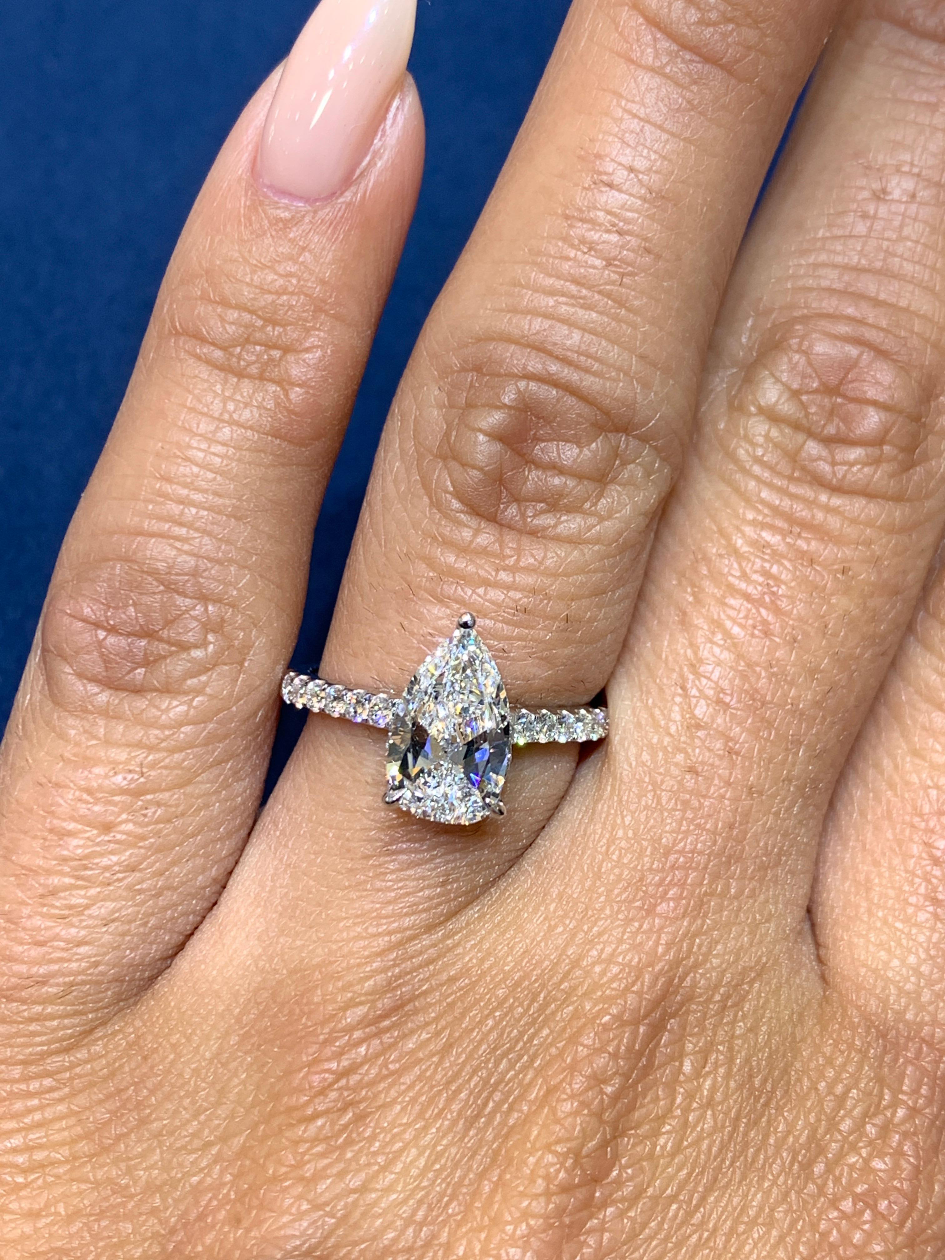 David Rosenberg 1.53 Carat Pear Shape D/VS2 GIA Diamond Engagement Wedding Ring 5