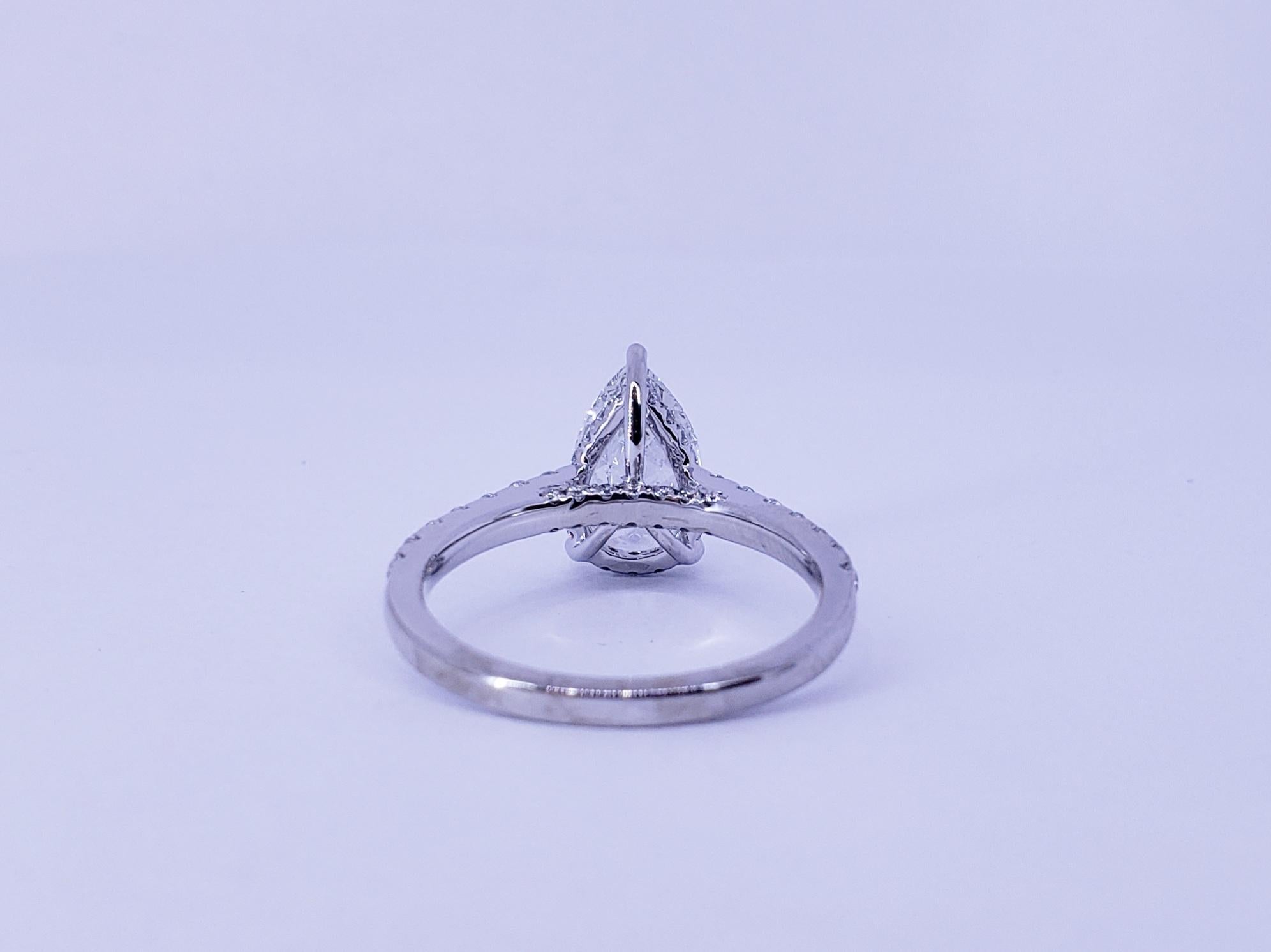 Pear Cut David Rosenberg 1.53 Carat Pear Shape D/VS2 GIA Diamond Engagement Wedding Ring