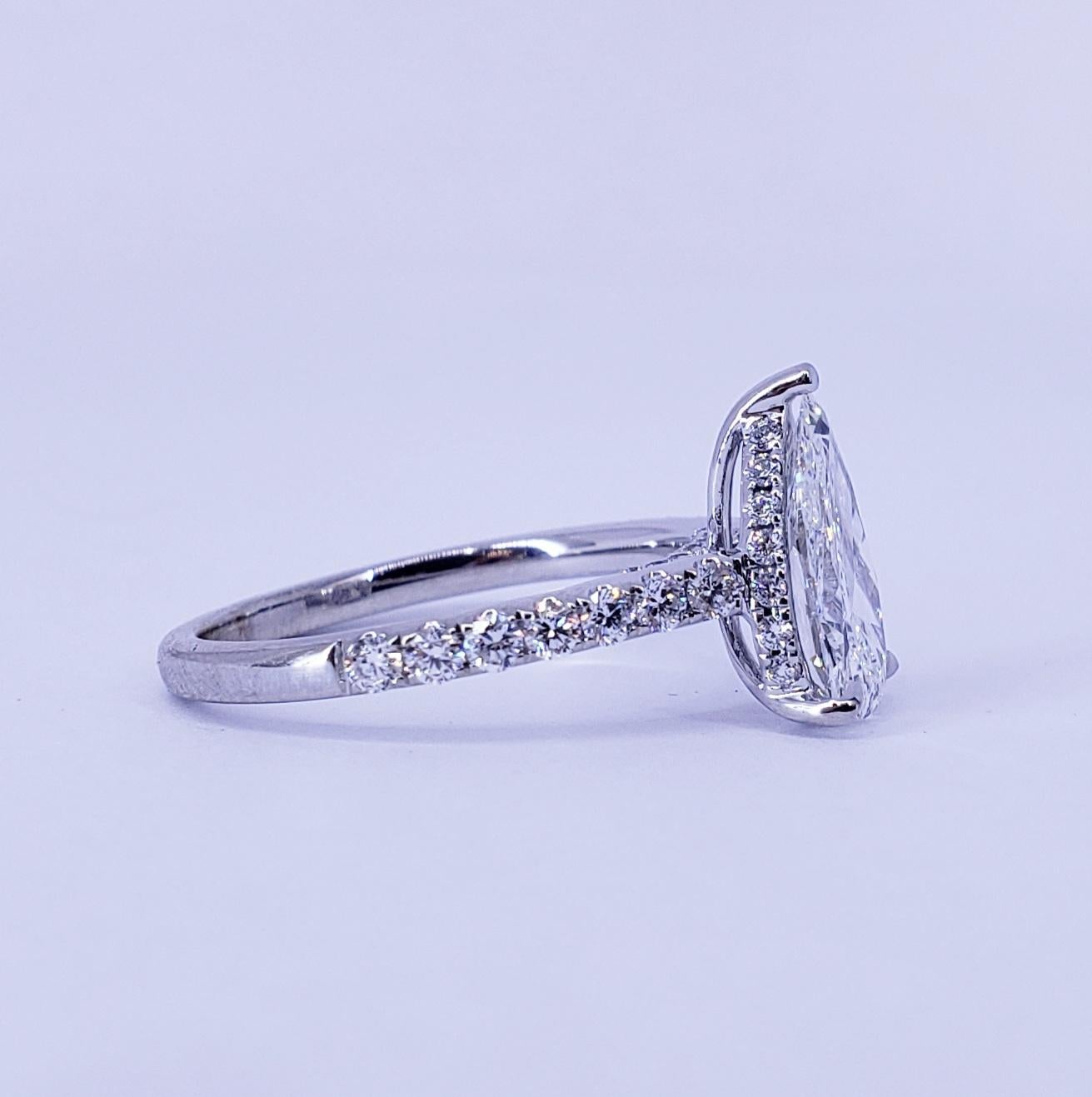 David Rosenberg 1.53 Carat Pear Shape D/VS2 GIA Diamond Engagement Wedding Ring In New Condition In Boca Raton, FL
