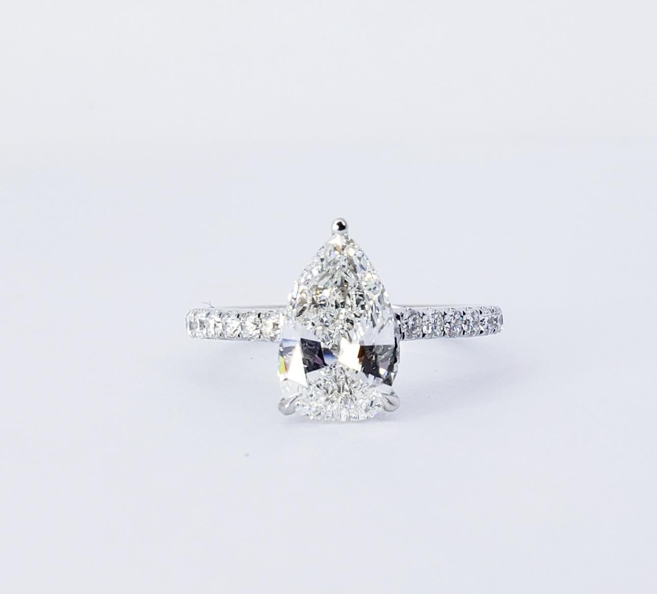 David Rosenberg 1.53 Carat Pear Shape D/VS2 GIA Diamond Engagement Wedding Ring 1