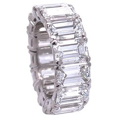 David Rosenberg 15.34 Total Carats Emerald Cut GIA Diamond Eternity Wedding Band