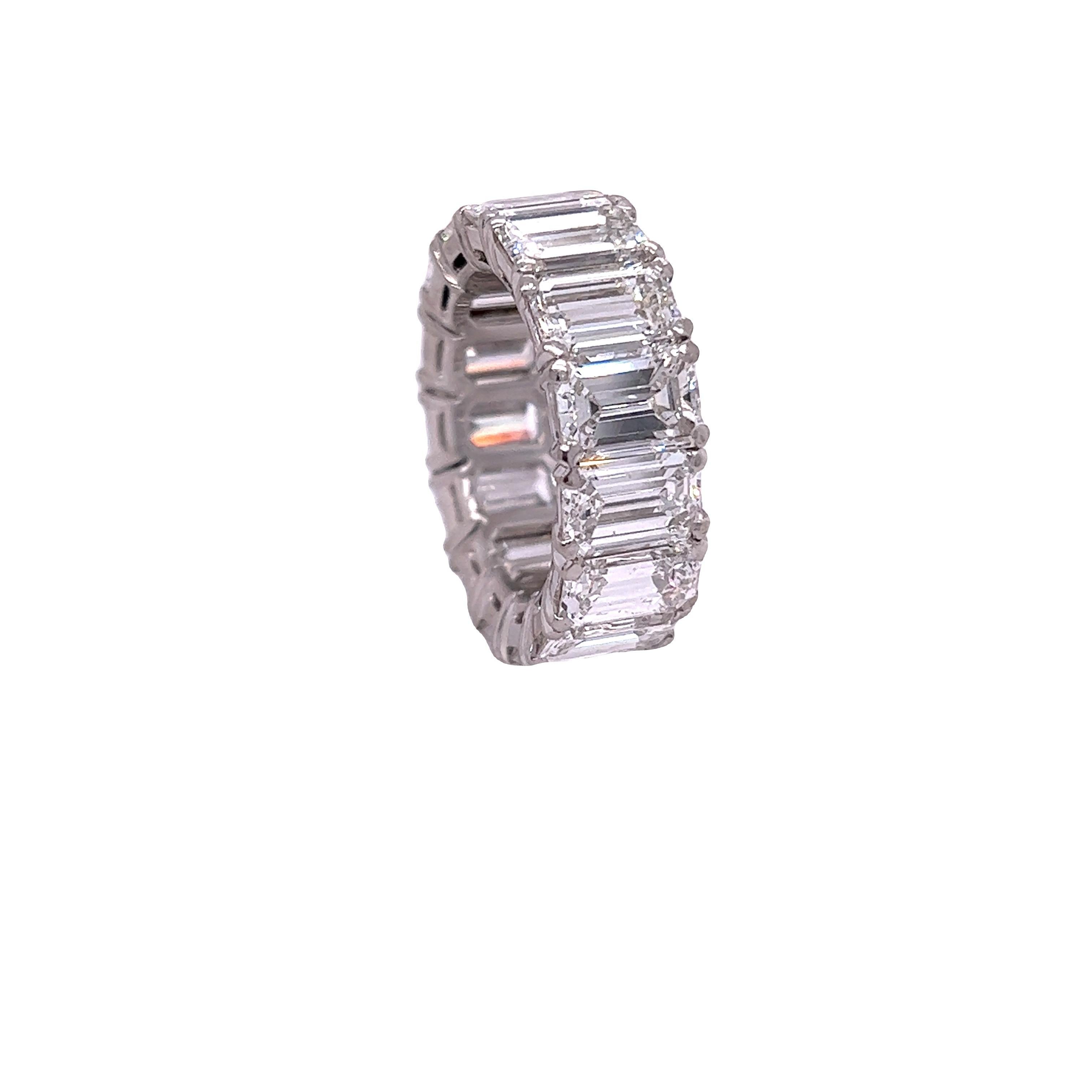Modern David Rosenberg 15.34 Total Carats Emerald Cut GIA Diamond Eternity Wedding Band For Sale