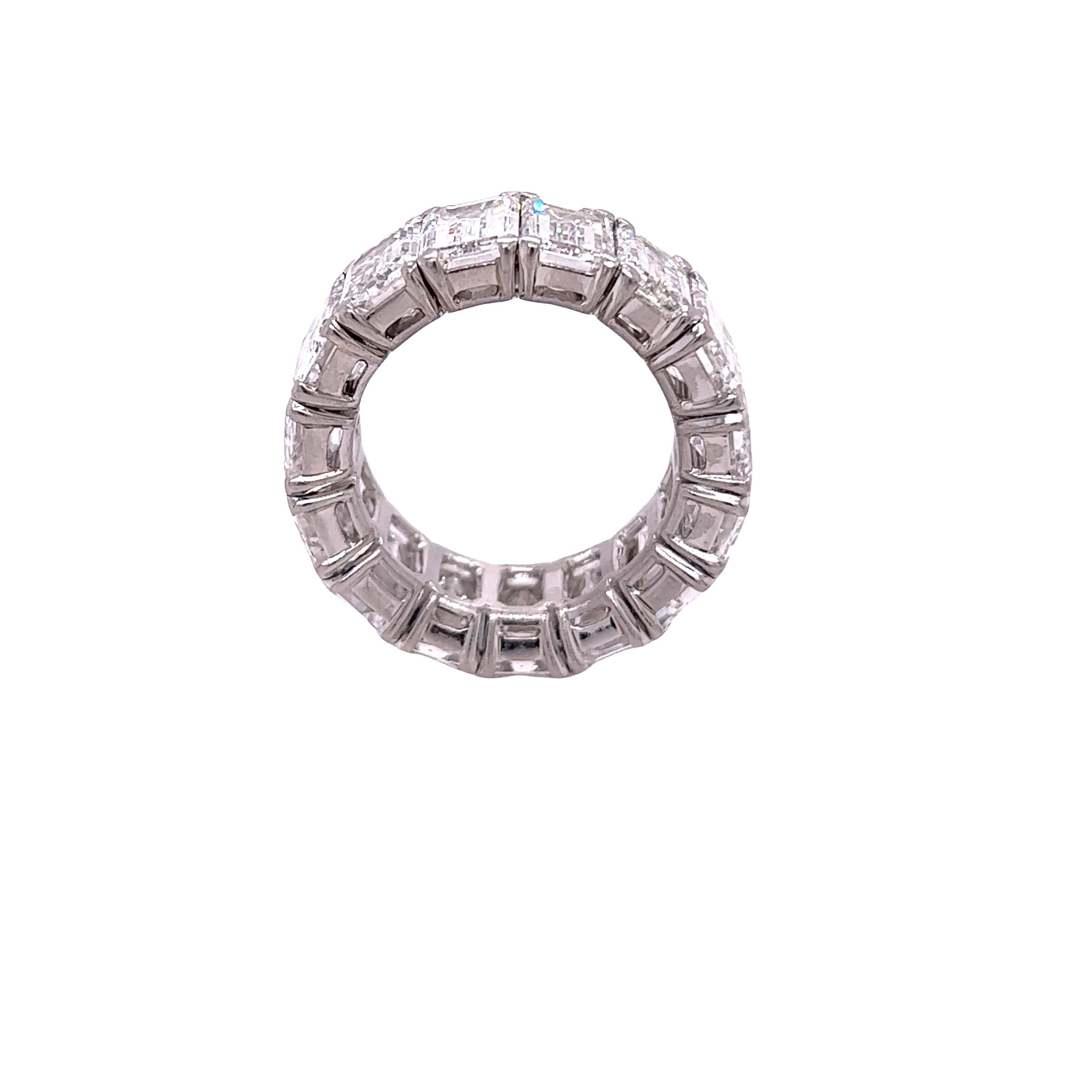 David Rosenberg 15.34 Total Carats Emerald Cut GIA Diamond Eternity Wedding Band In New Condition For Sale In Boca Raton, FL