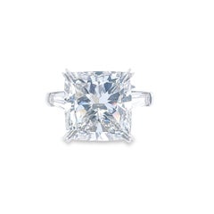 David Rosenberg 15.71 Carat Cushion GIA 3 Stone Diamond Engagement Ring