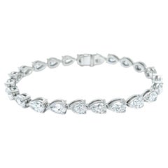 David Rosenberg Bracelet tennis en diamants blancs en forme de poire de 16,13 carats certifiés GIA