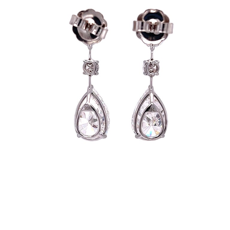 Modern David Rosenberg 16.72 Ct D Flawless GIA Pear Round & Heart Shape Diamond Earring For Sale