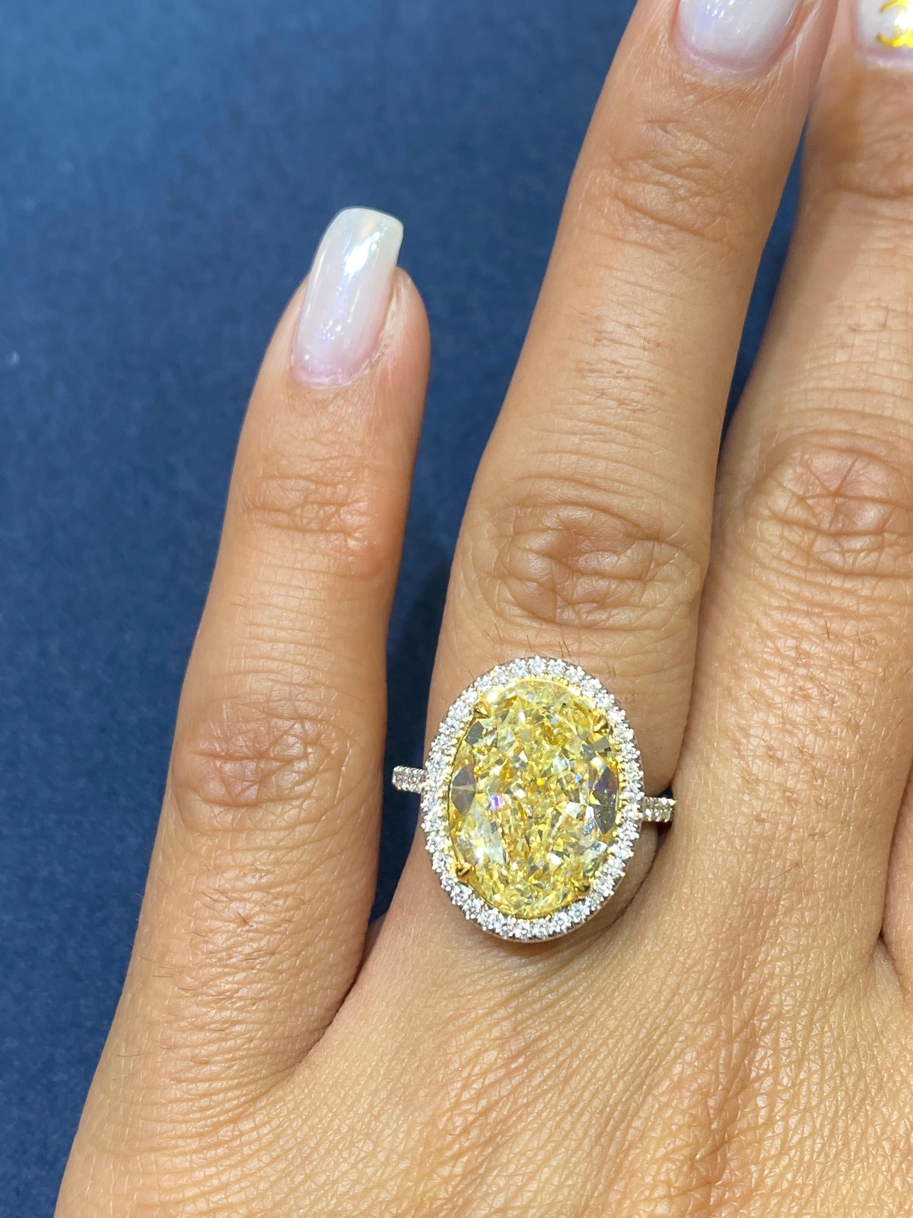 David Rosenberg 17.32 Carat Oval Fancy Yellow GIA Diamond Engagement Ring 2