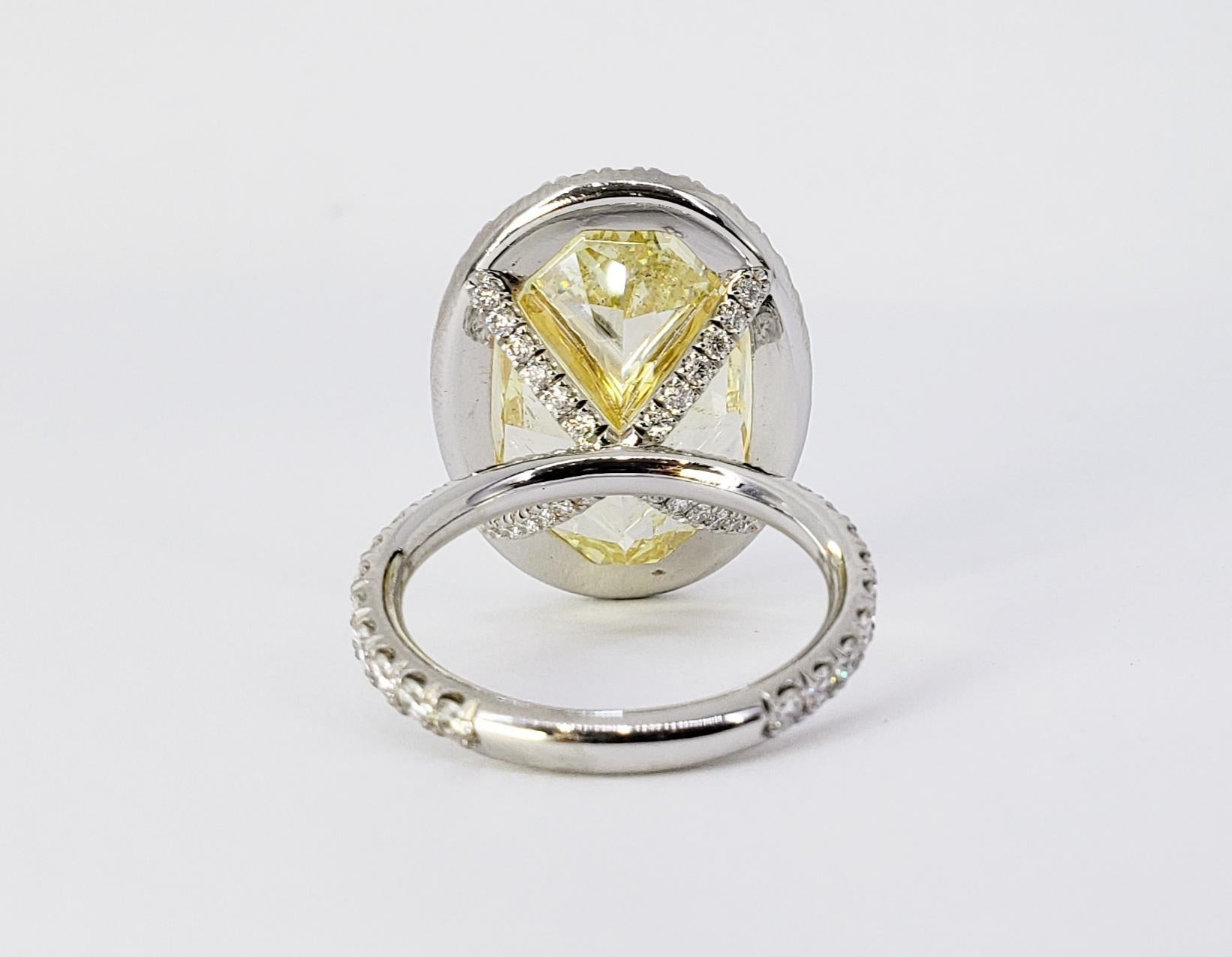 Modern David Rosenberg 17.32 Carat Oval Fancy Yellow GIA Diamond Engagement Ring