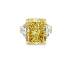 David Rosenberg 20.04ct Radiant Fancy Intense Yellow VS2 GIA Diamond Engagement