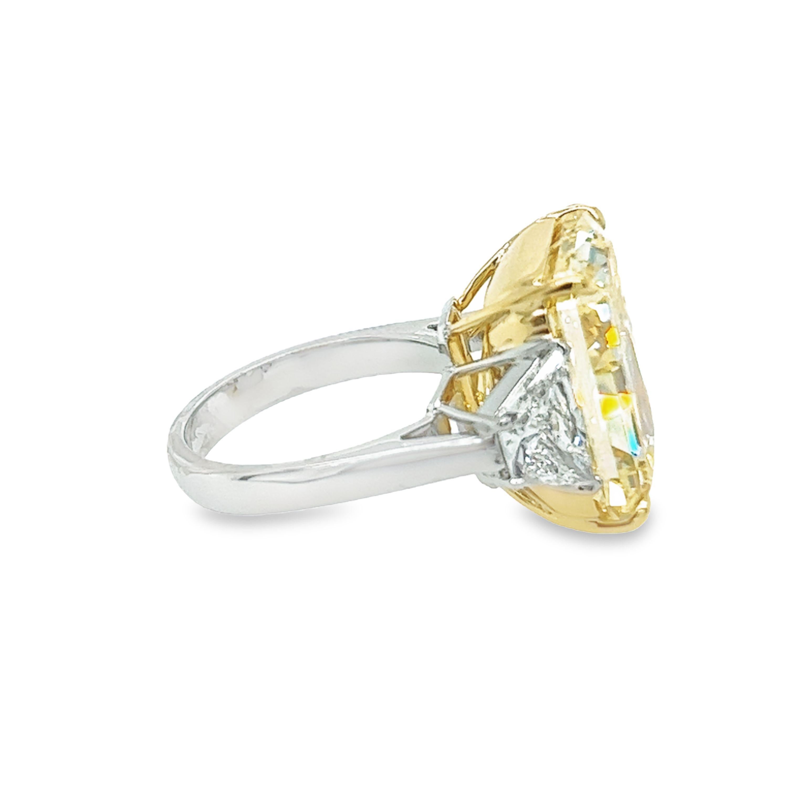 Radiant Cut David Rosenberg 20.04ct Radiant Fancy Intense Yellow VS2 GIA Diamond Engagement For Sale