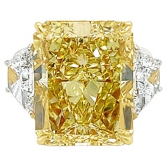 Vintage David Rosenberg 20.04ct Radiant Fancy Intense Yellow VS2 GIA Diamond Engagement