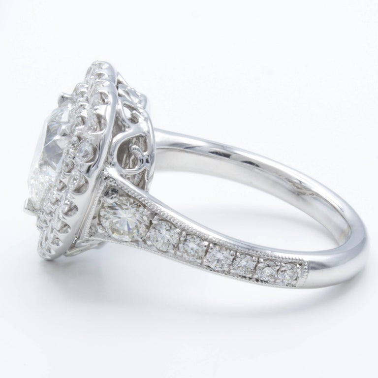 Heart Cut David Rosenberg 2.01 Carat Heart Shape Halo G/SI2 GIA Engagement Diamond Ring For Sale