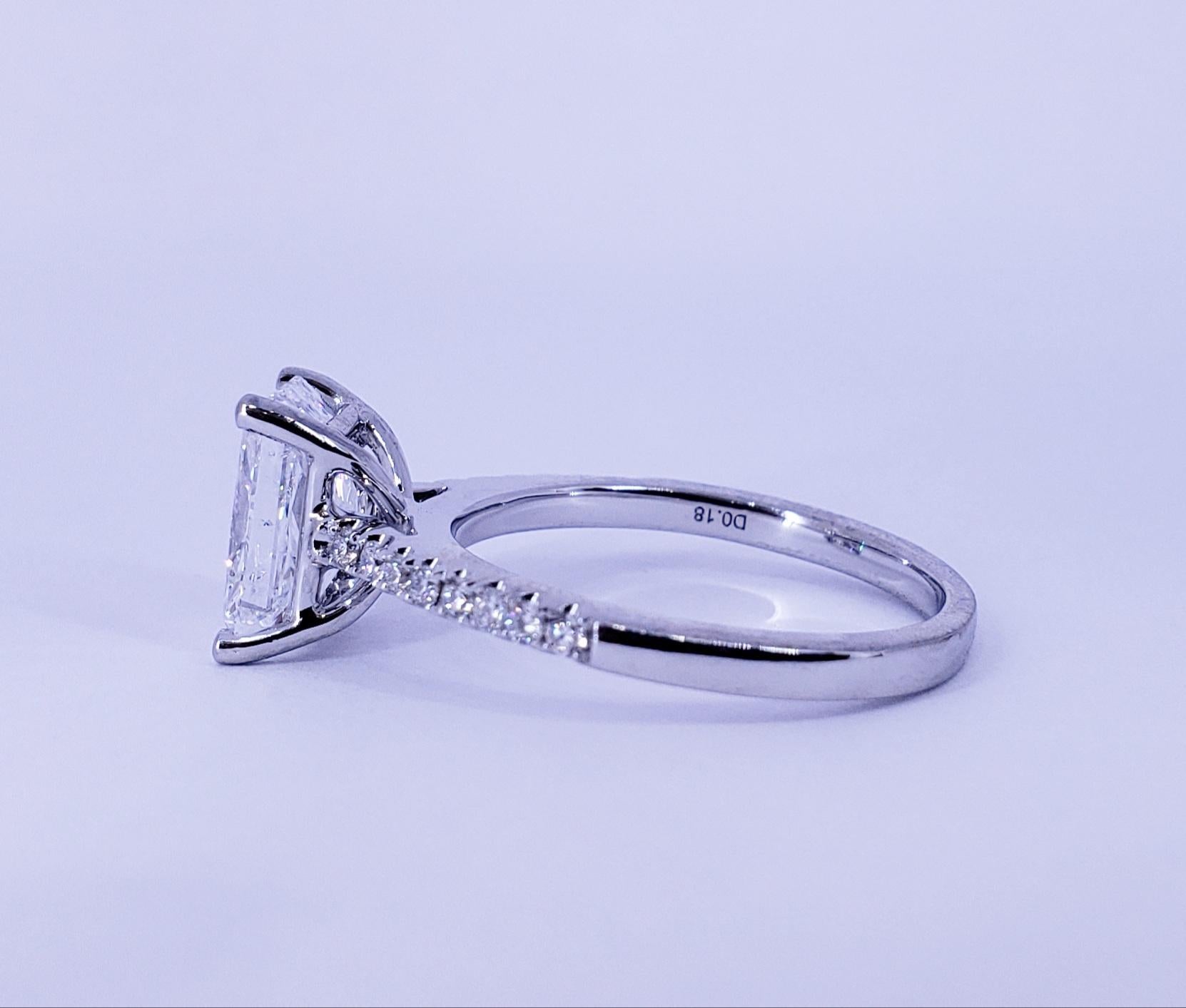 David Rosenberg 2.02 Carat Radiant D/SI2 GIA Diamond Engagement Wedding Ring In New Condition In Boca Raton, FL