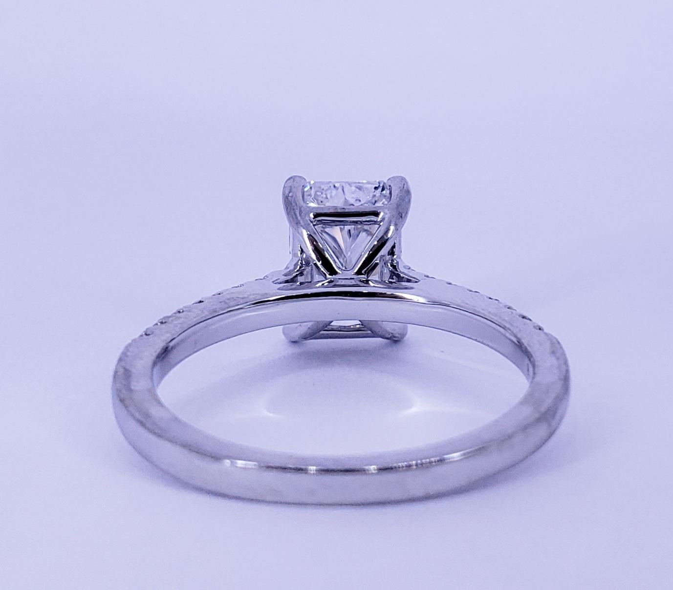 Women's David Rosenberg 2.02 Carat Radiant D/SI2 GIA Diamond Engagement Wedding Ring