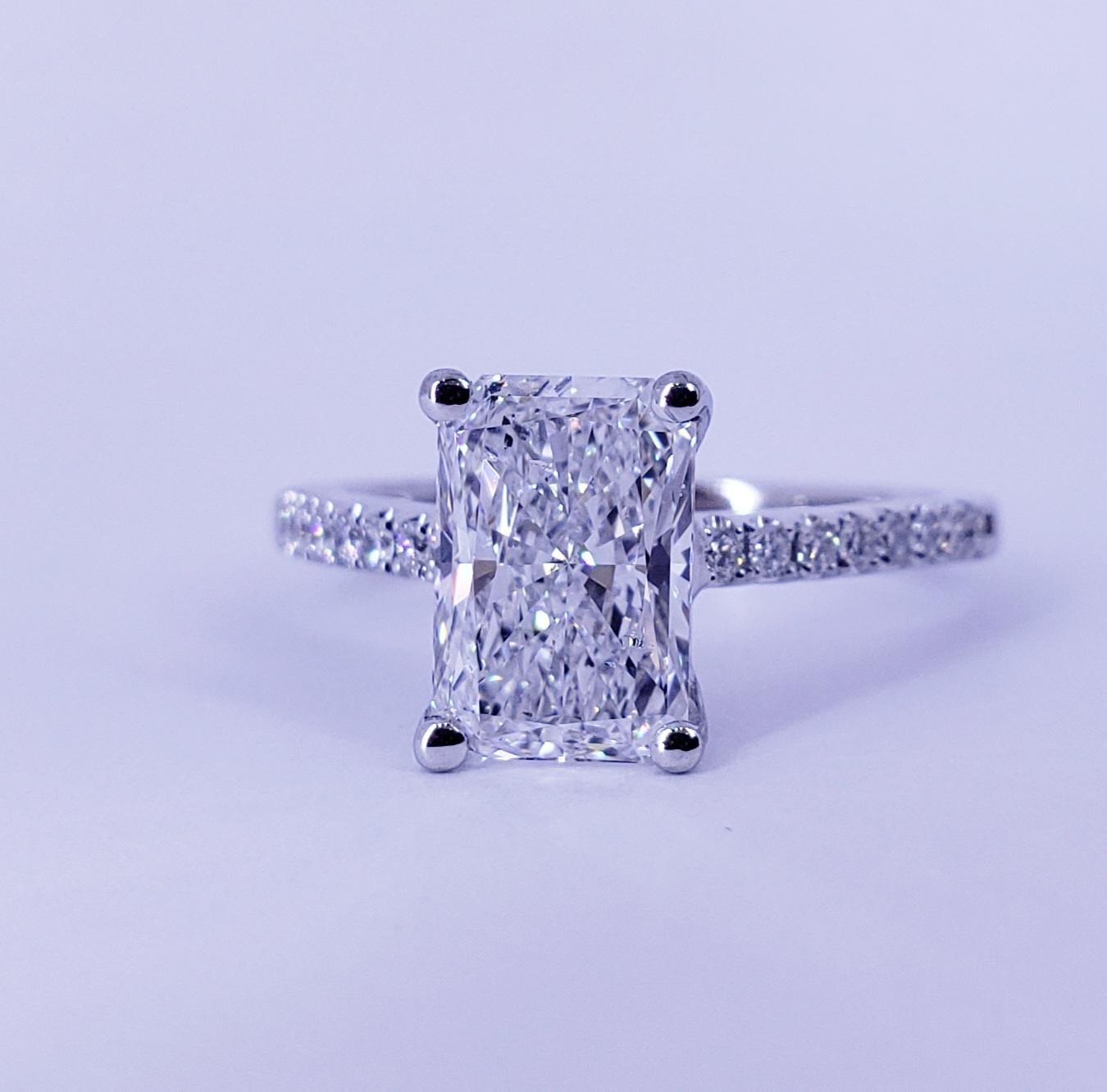 David Rosenberg 2.02 Carat Radiant D/SI2 GIA Diamond Engagement Wedding Ring 3